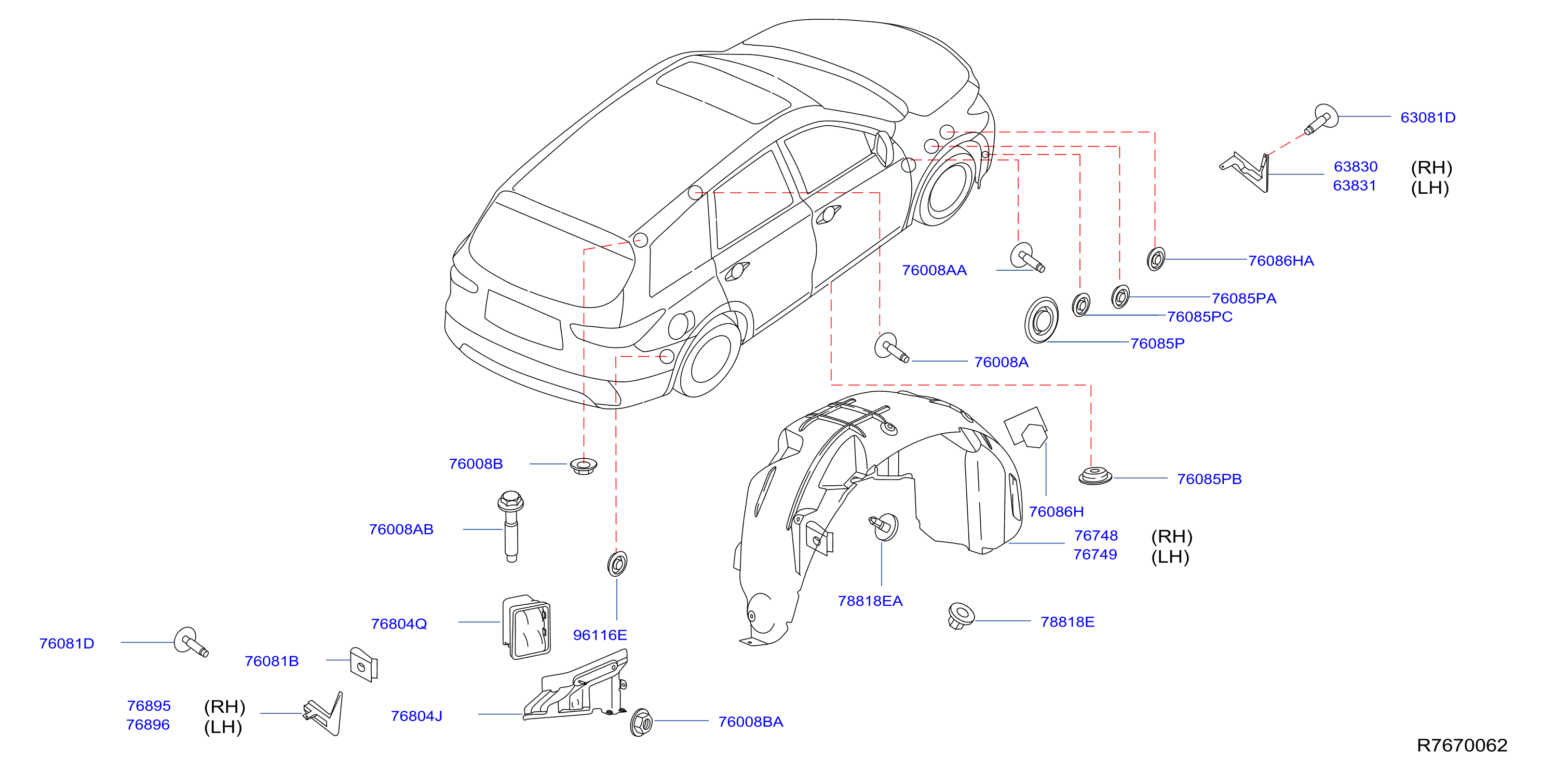 Diagram BODY SIDE FITTING for your Nissan