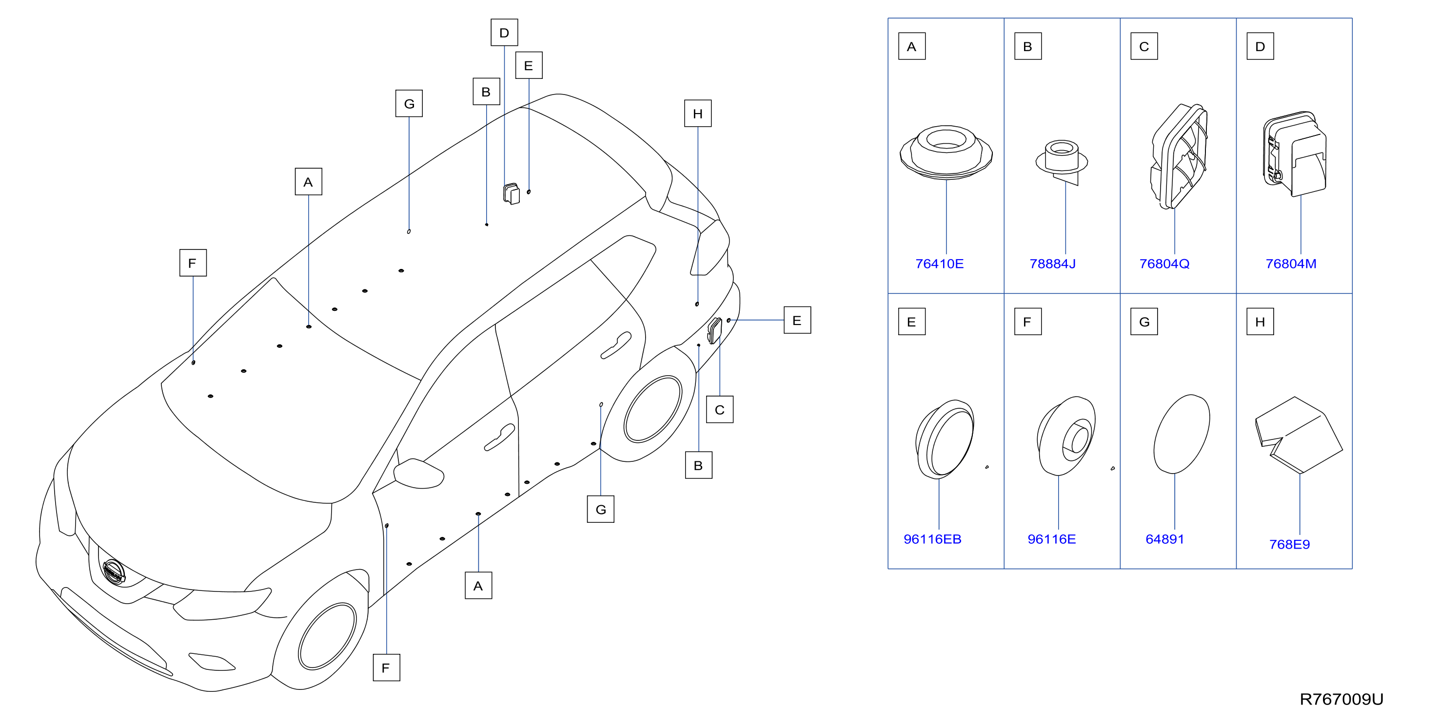 Diagram BODY SIDE FITTING for your Nissan Rogue  