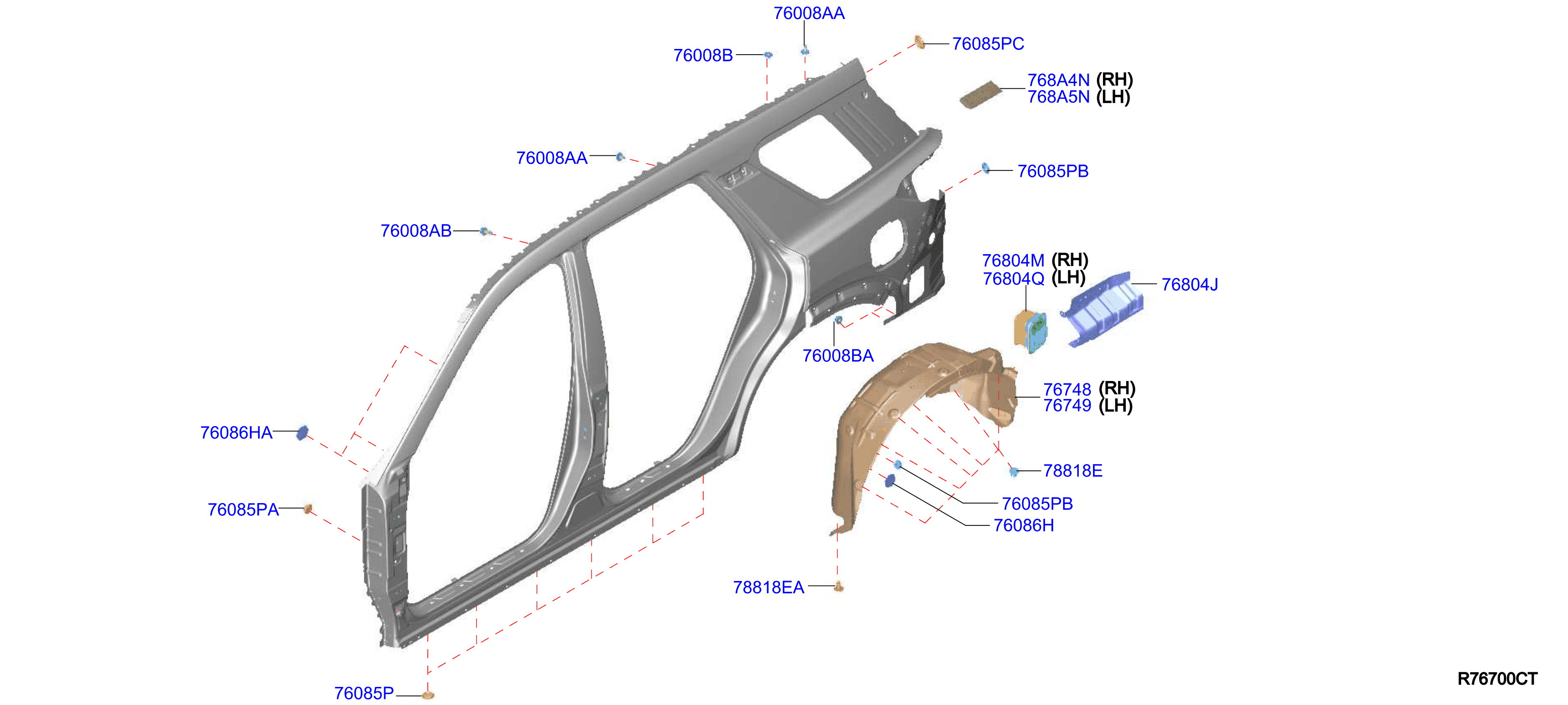 Diagram BODY SIDE FITTING for your Nissan