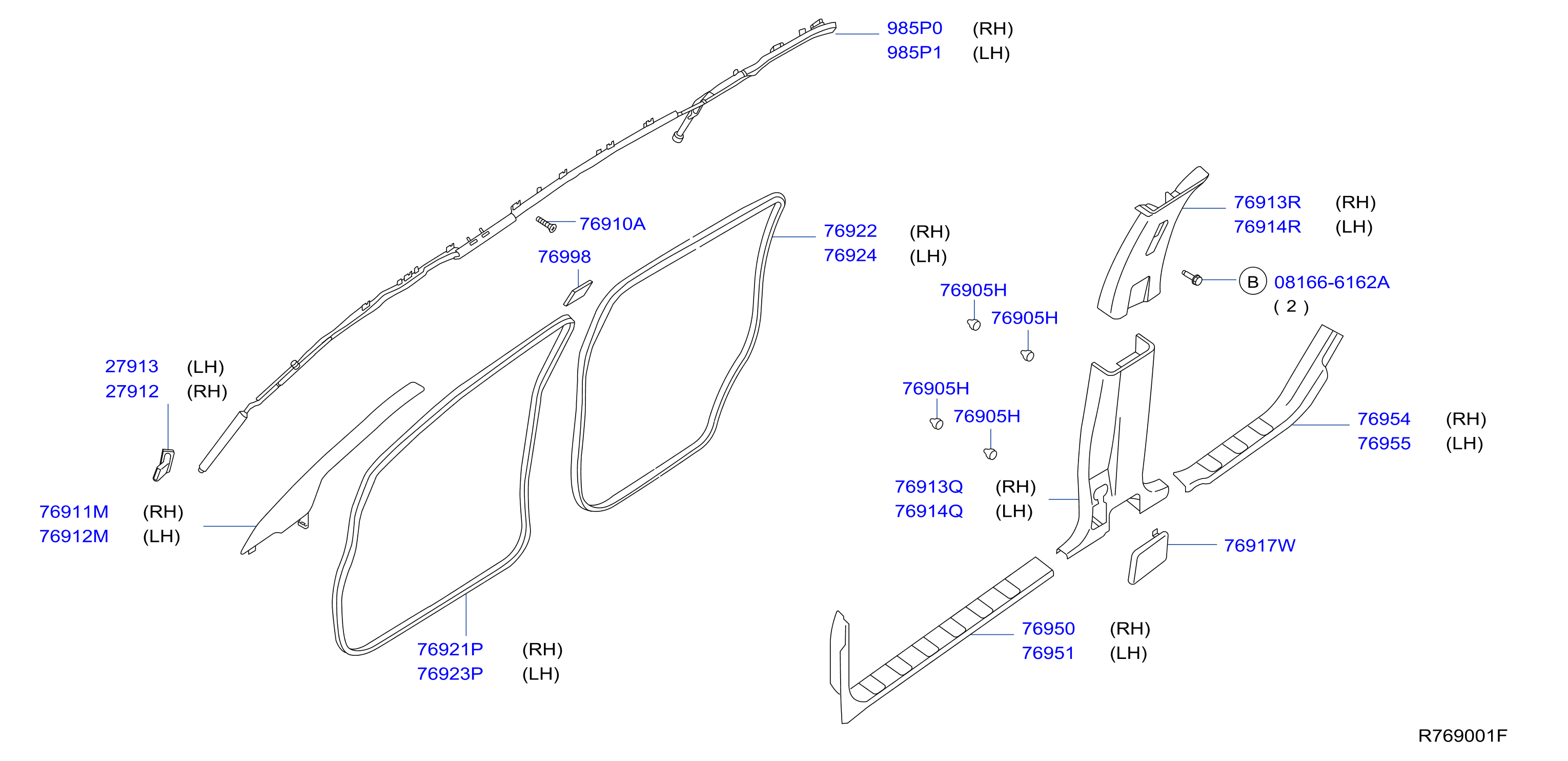 Diagram BODY SIDE TRIMMING for your Nissan Xterra  