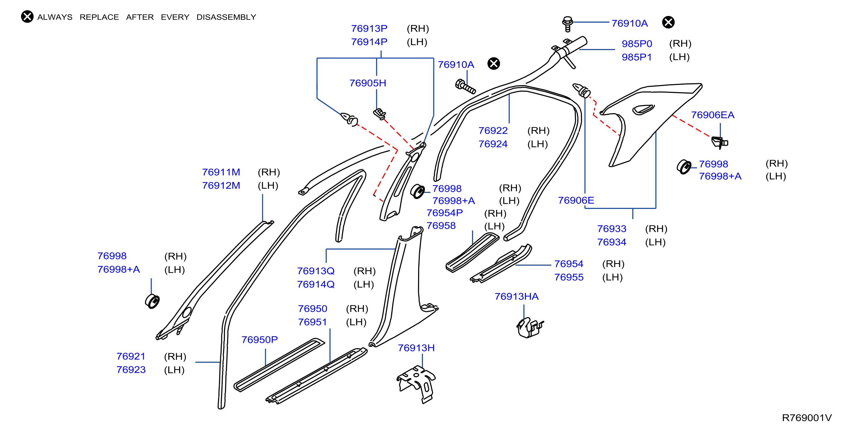 Diagram BODY SIDE TRIMMING for your Nissan Rogue  