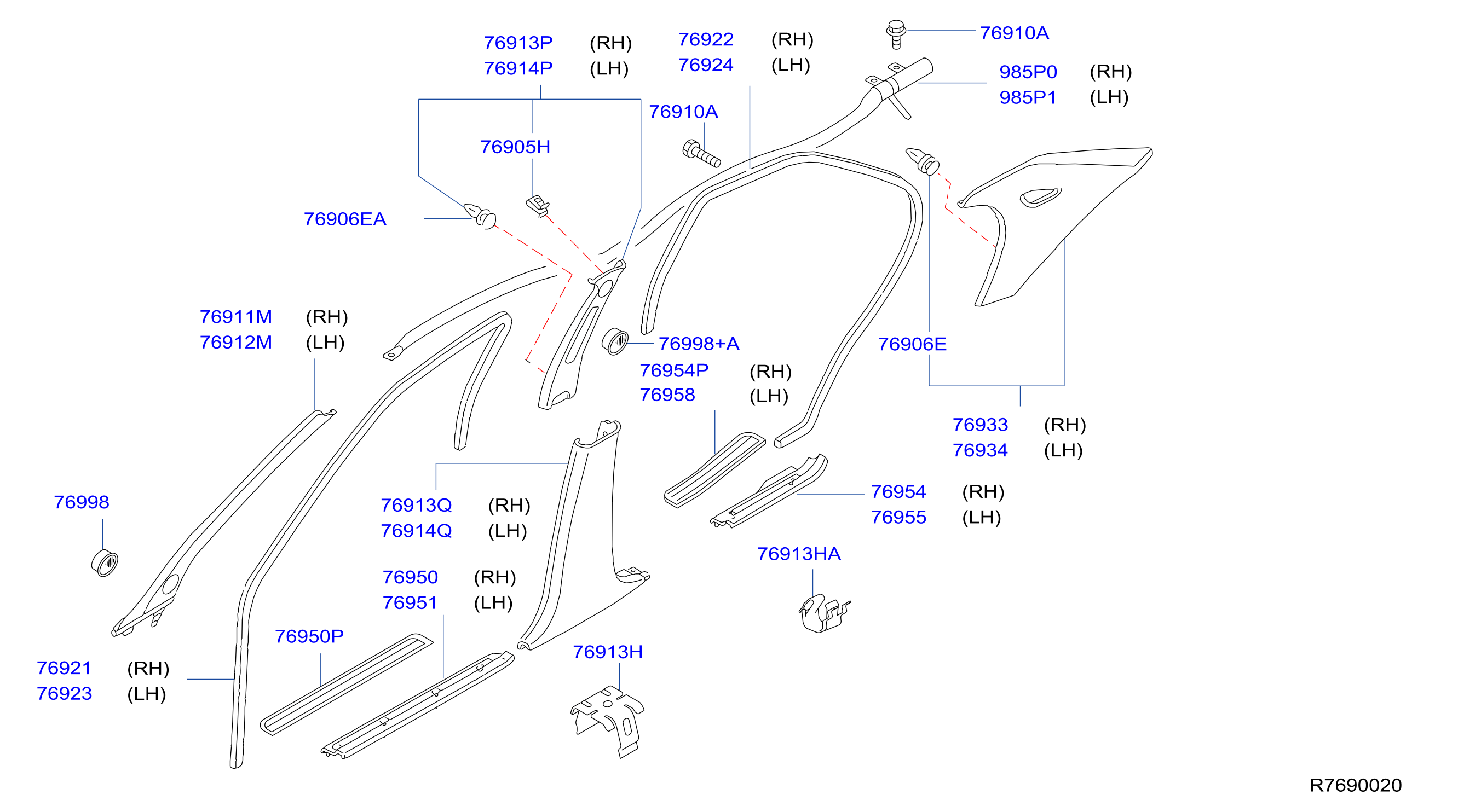 Diagram BODY SIDE TRIMMING for your 2011 Nissan Altima