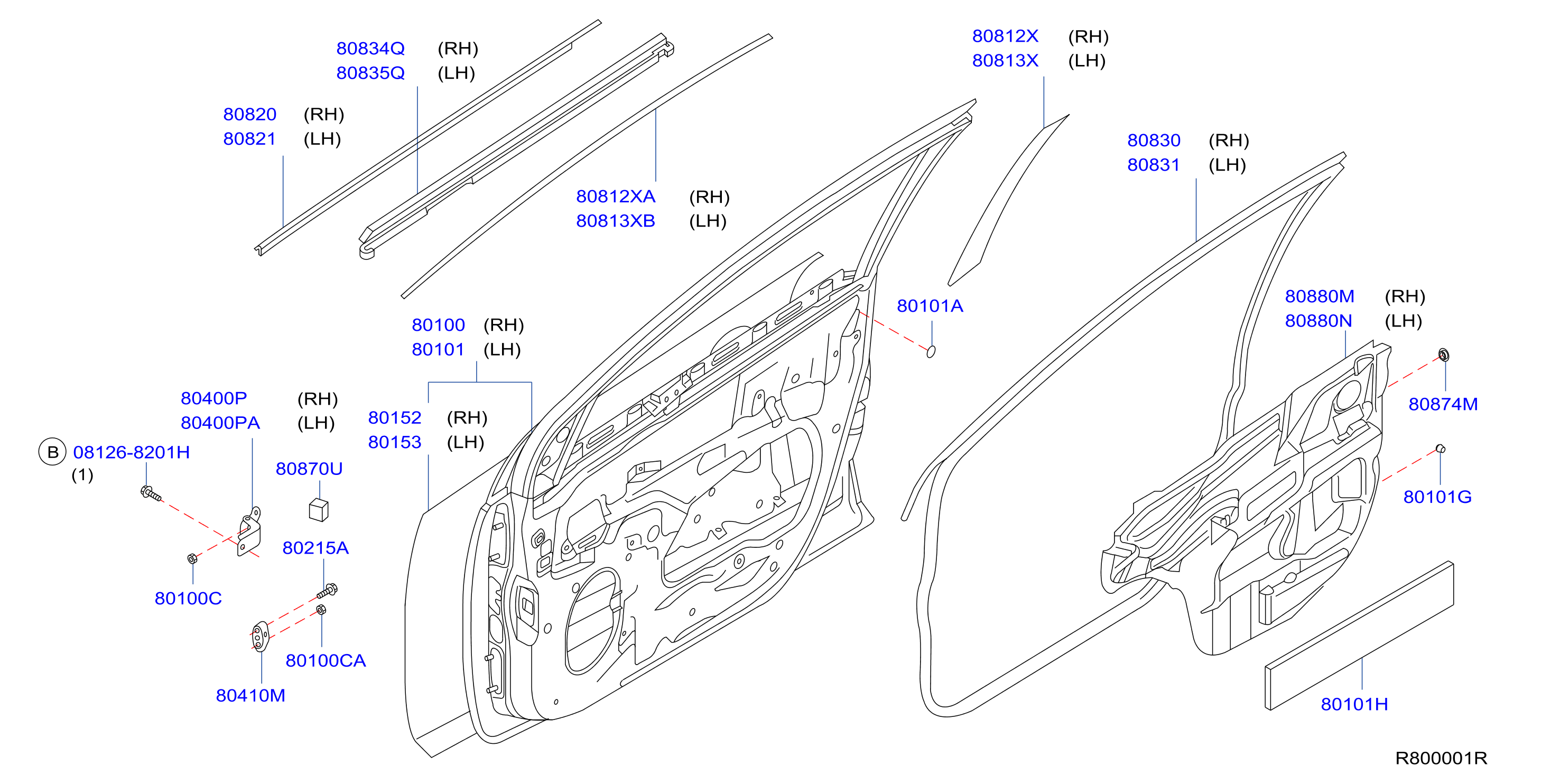 Diagram FRONT DOOR PANEL & FITTING for your 2021 Nissan NV200   