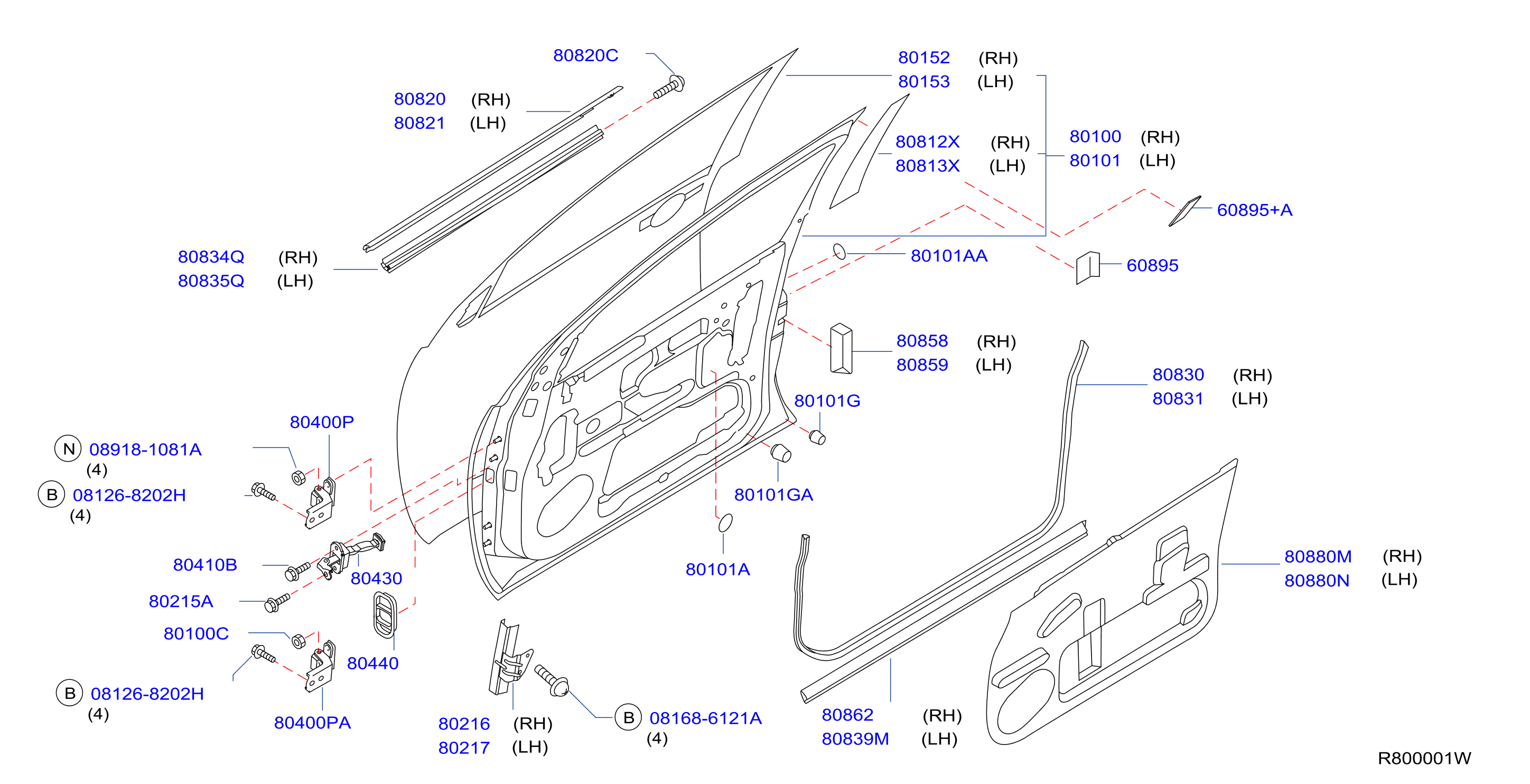 Diagram PANEL PUERTA DELANDERA Y PARTES FIJACIÓN for your 2019 Nissan Kicks   