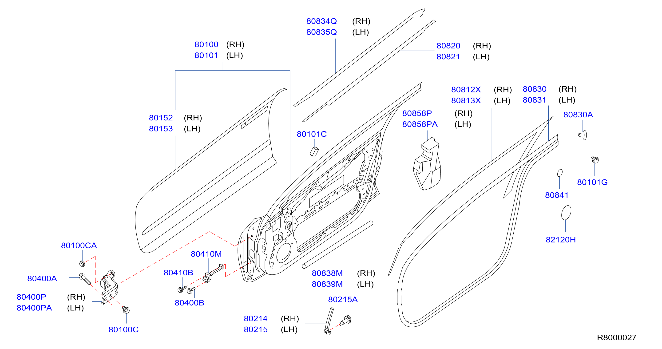 Diagram FRONT DOOR PANEL & FITTING for your 2019 Nissan NVP   