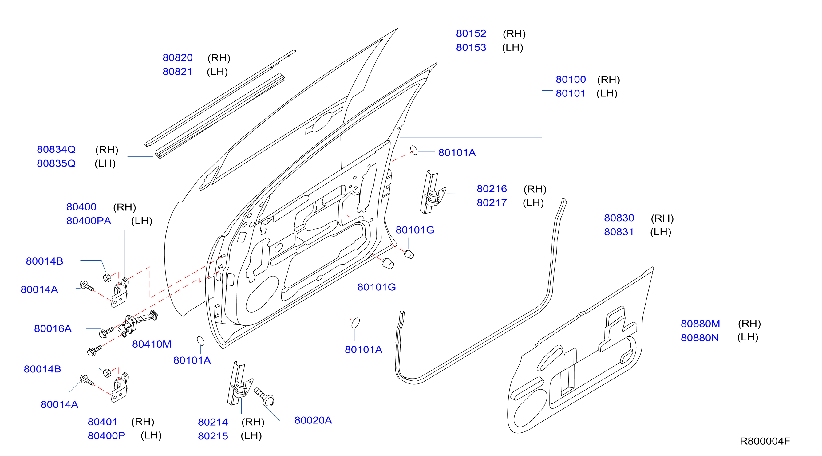 2012 Nissan Armada Window Regulator Guide Left Front Rear