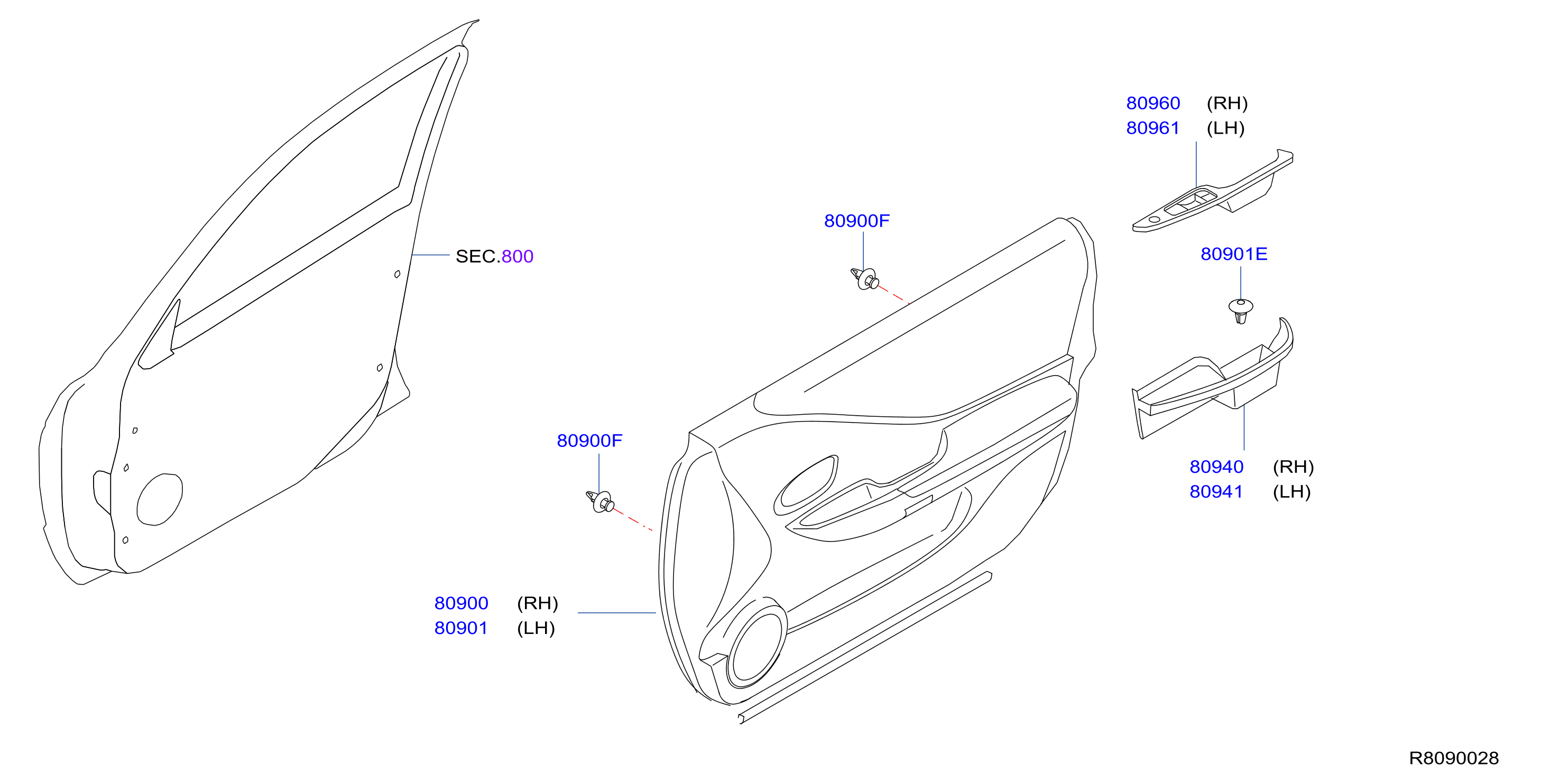 Diagram FRONT DOOR TRIMMING for your Nissan Xterra  