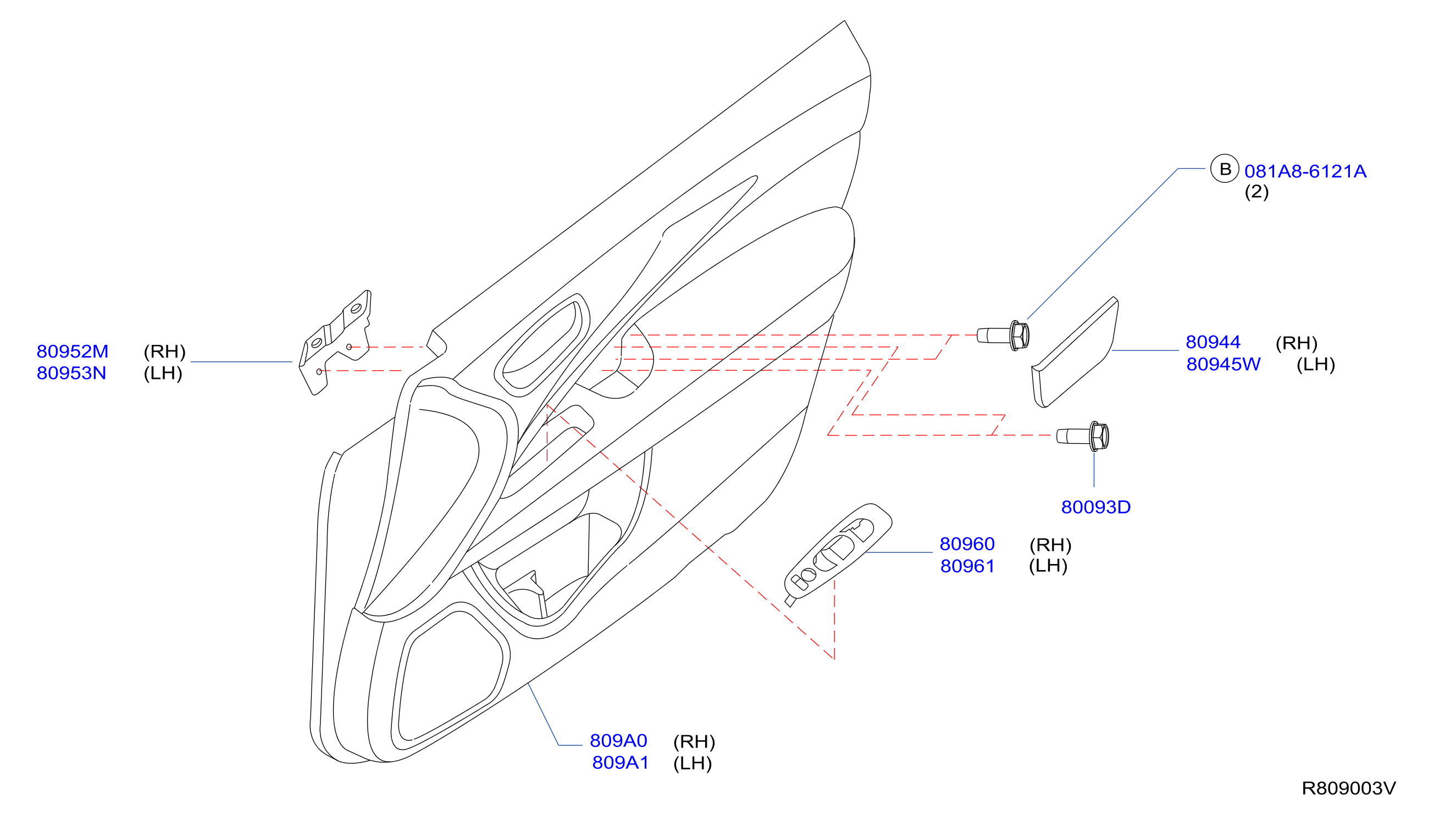 Diagram FRONT DOOR TRIMMING for your 2018 Nissan Sentra   