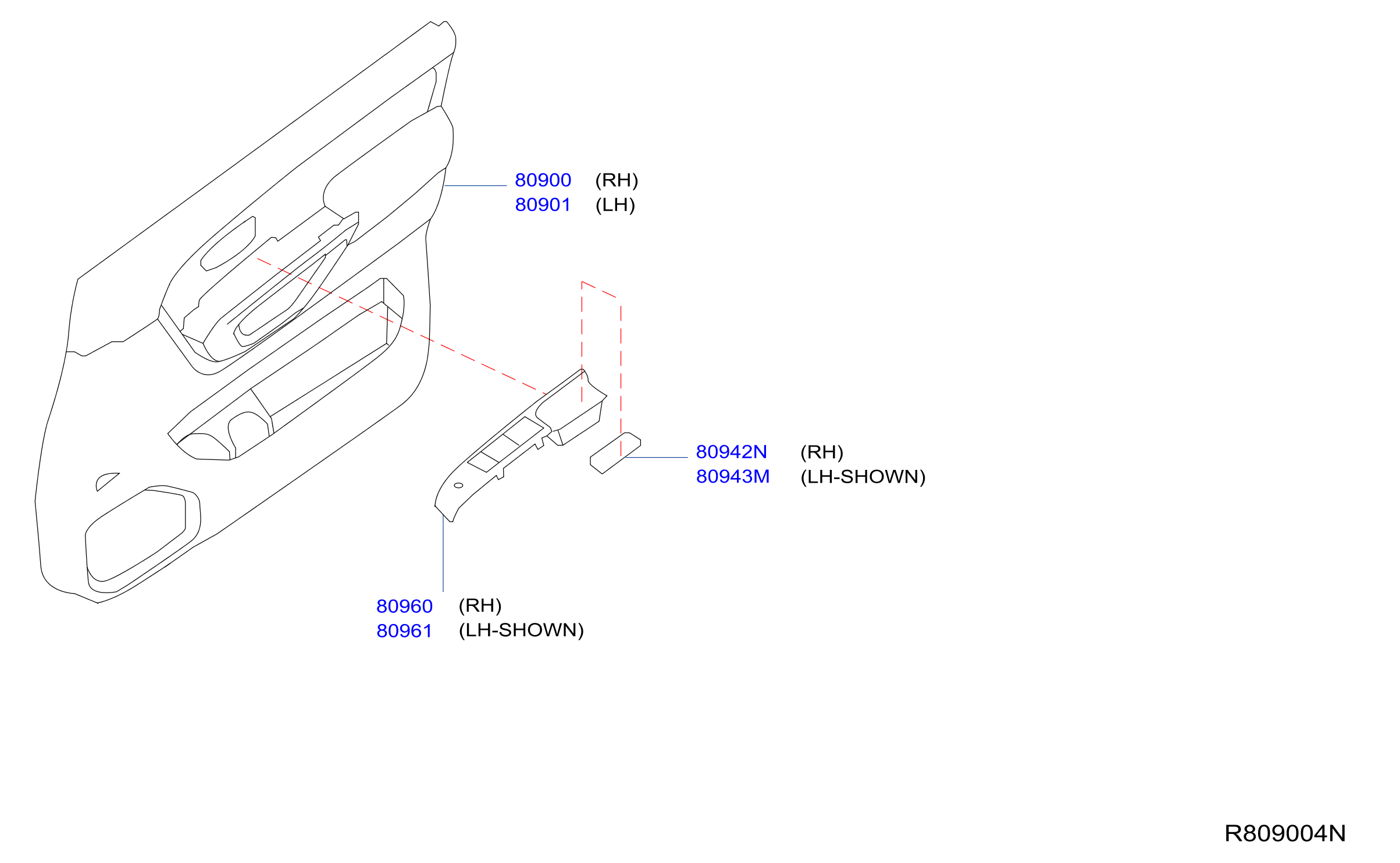 Diagram FRONT DOOR TRIMMING for your Nissan Armada  