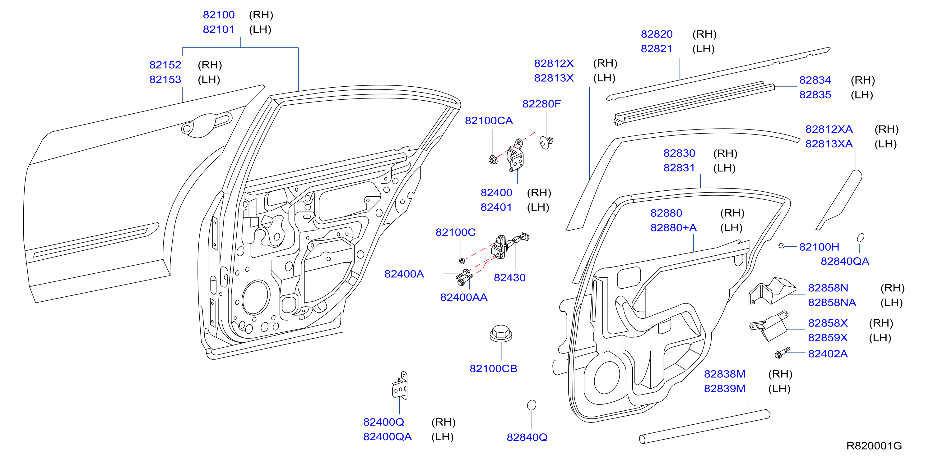 82831-ZX60A - Door Seal (Left, Right, Rear) - Genuine Nissan Part
