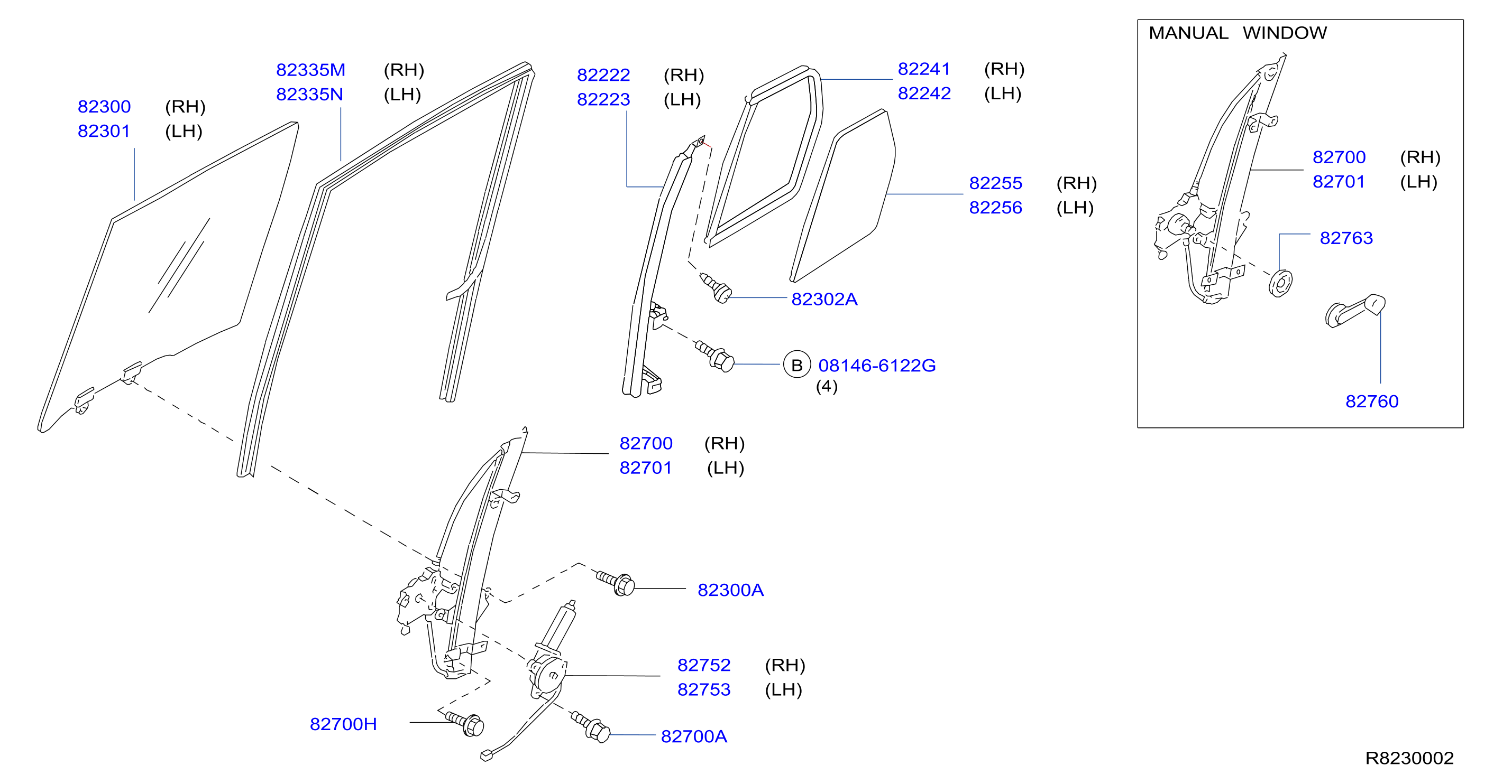Diagram REAR DOOR WINDOW & REGULATOR for your 2020 Nissan Titan   