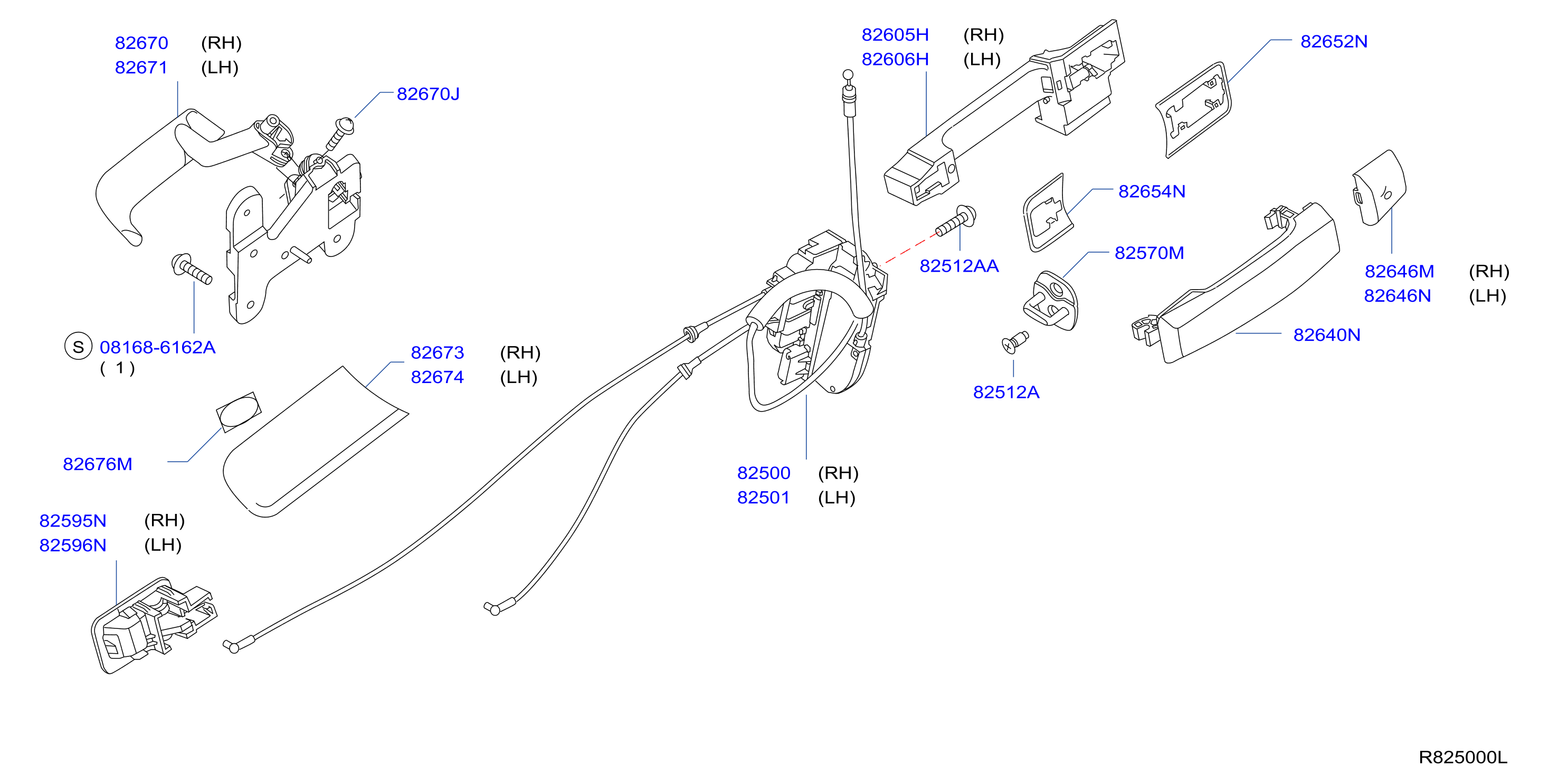 Diagram CERRADURA DE LA PUERTA TRASERA Y MANILLA for your 2018 Nissan NV (High Roof / Standard Roof)   