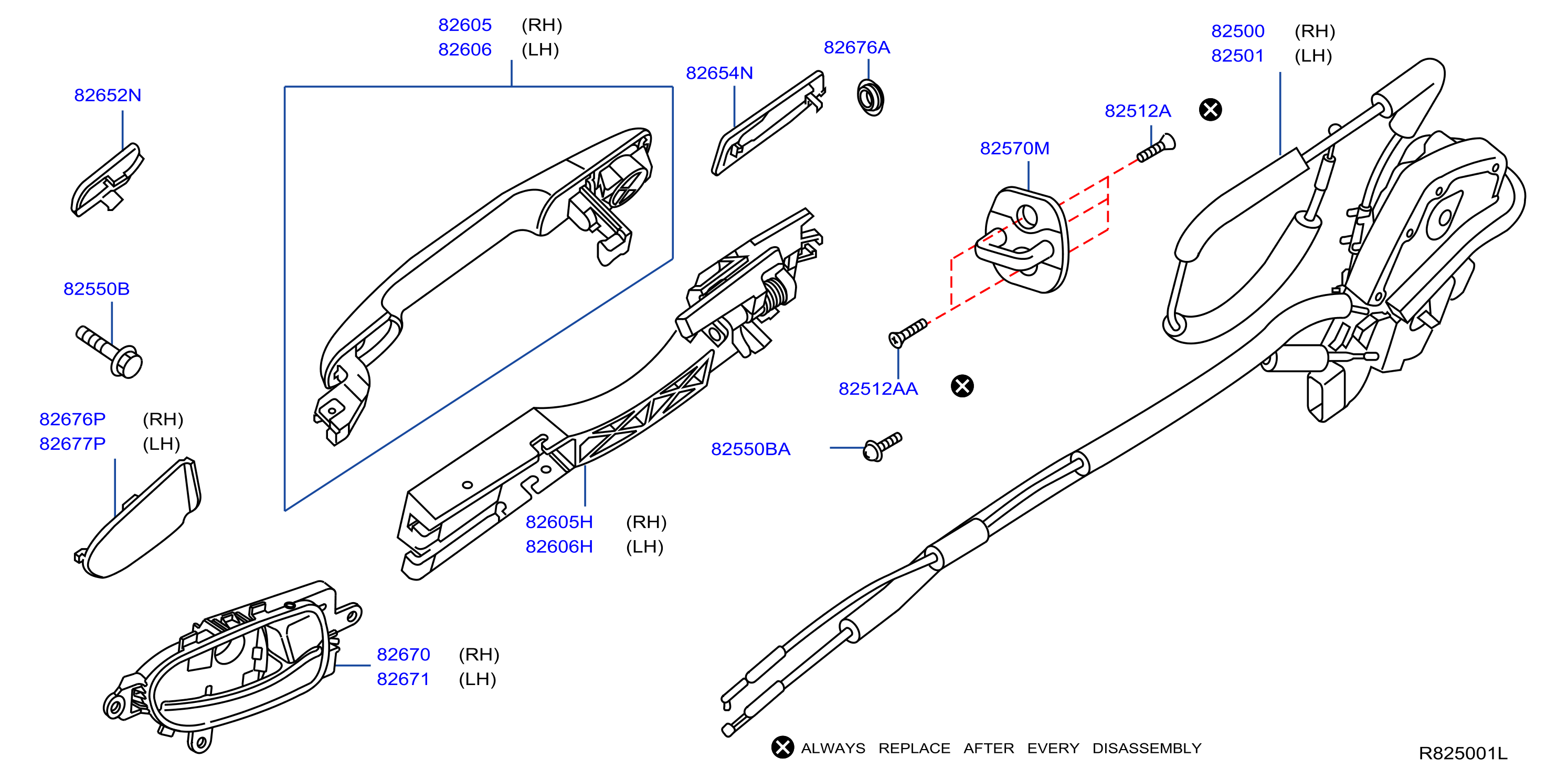 1967 Nissan Exterior Door Handle Gasket (Front, Rear) - 80654 