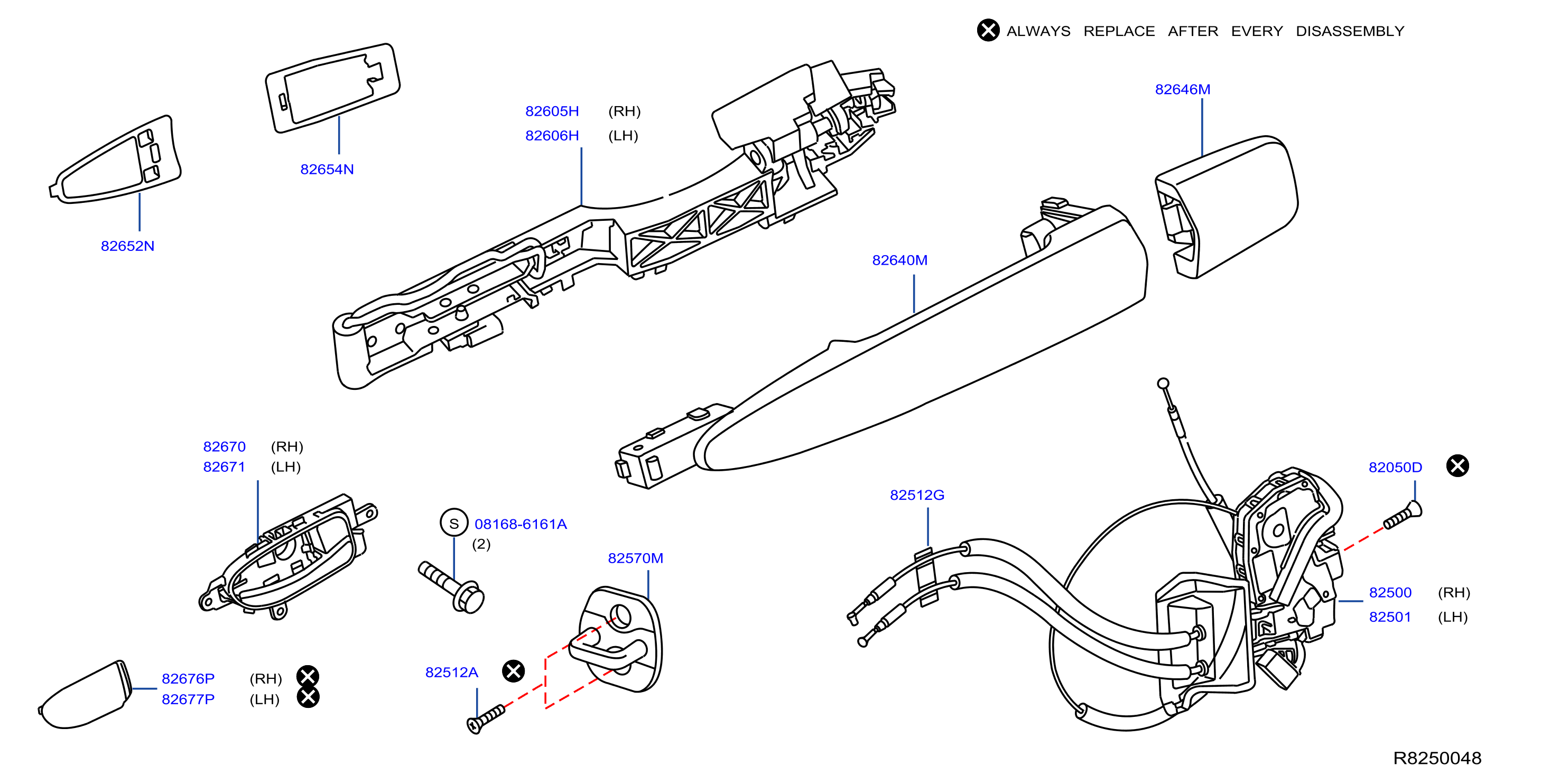 Diagram CERRADURA DE LA PUERTA TRASERA Y MANILLA for your 2015 Nissan NV3500   