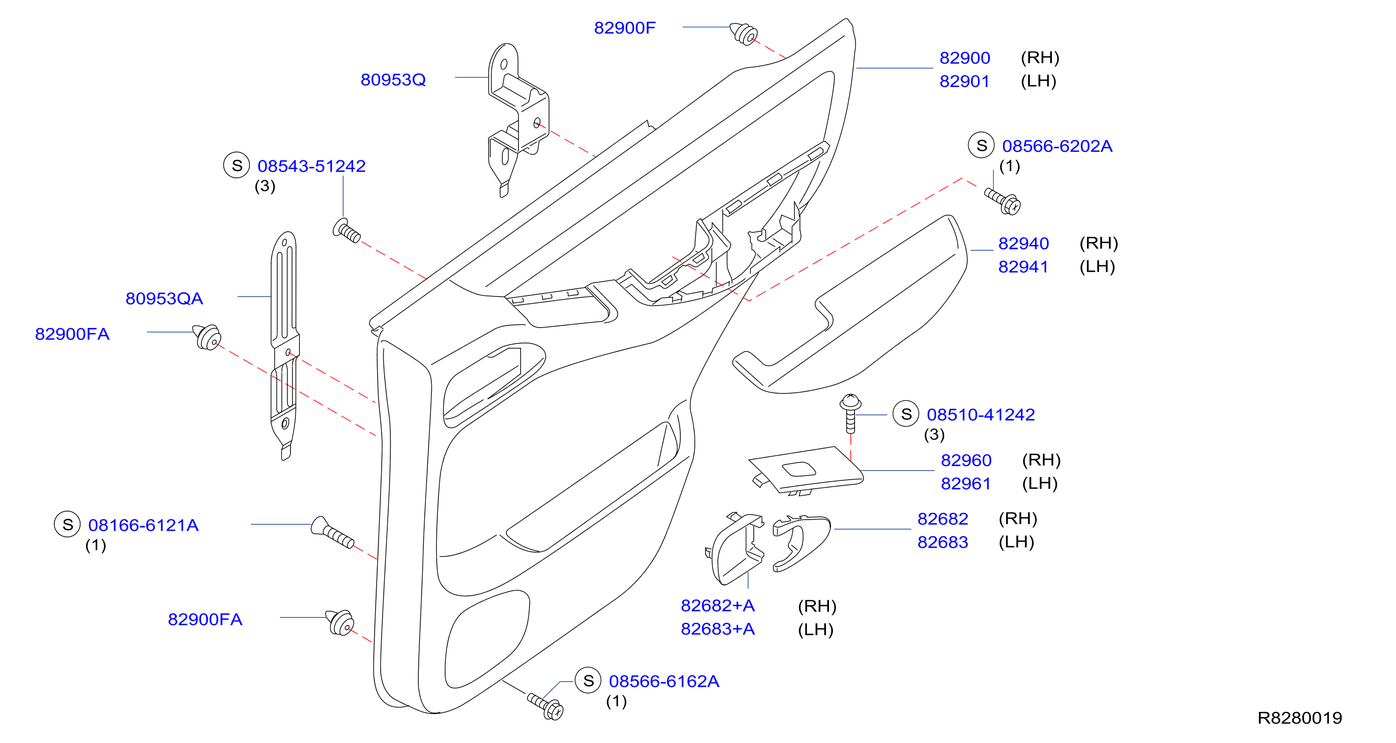 Diagram REAR DOOR TRIMMING for your Nissan Xterra  