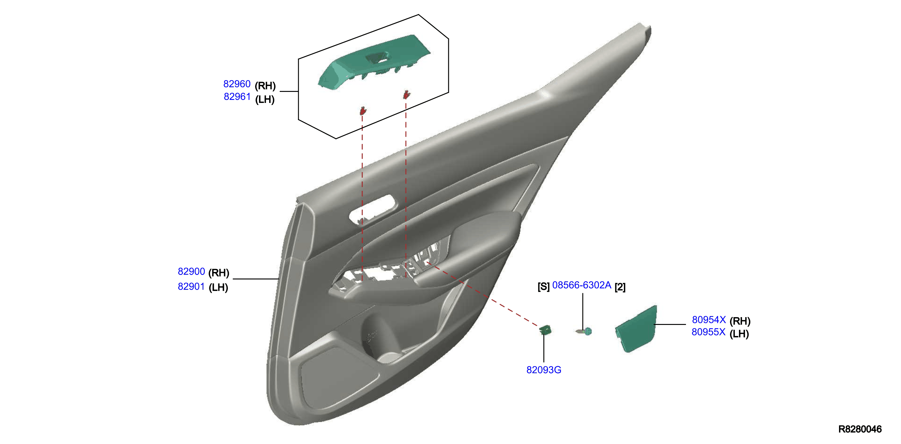 Full size assembly image of REAR DOOR TRIMMING (1/1)