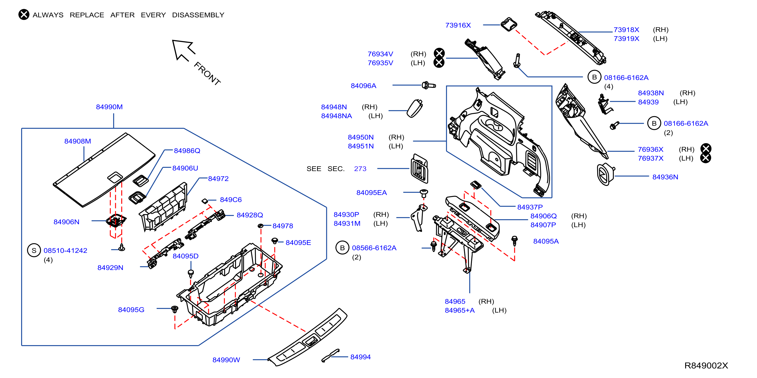 Diagram TRUNK & LUGGAGE ROOM TRIMMING for your 2018 INFINITI M70   