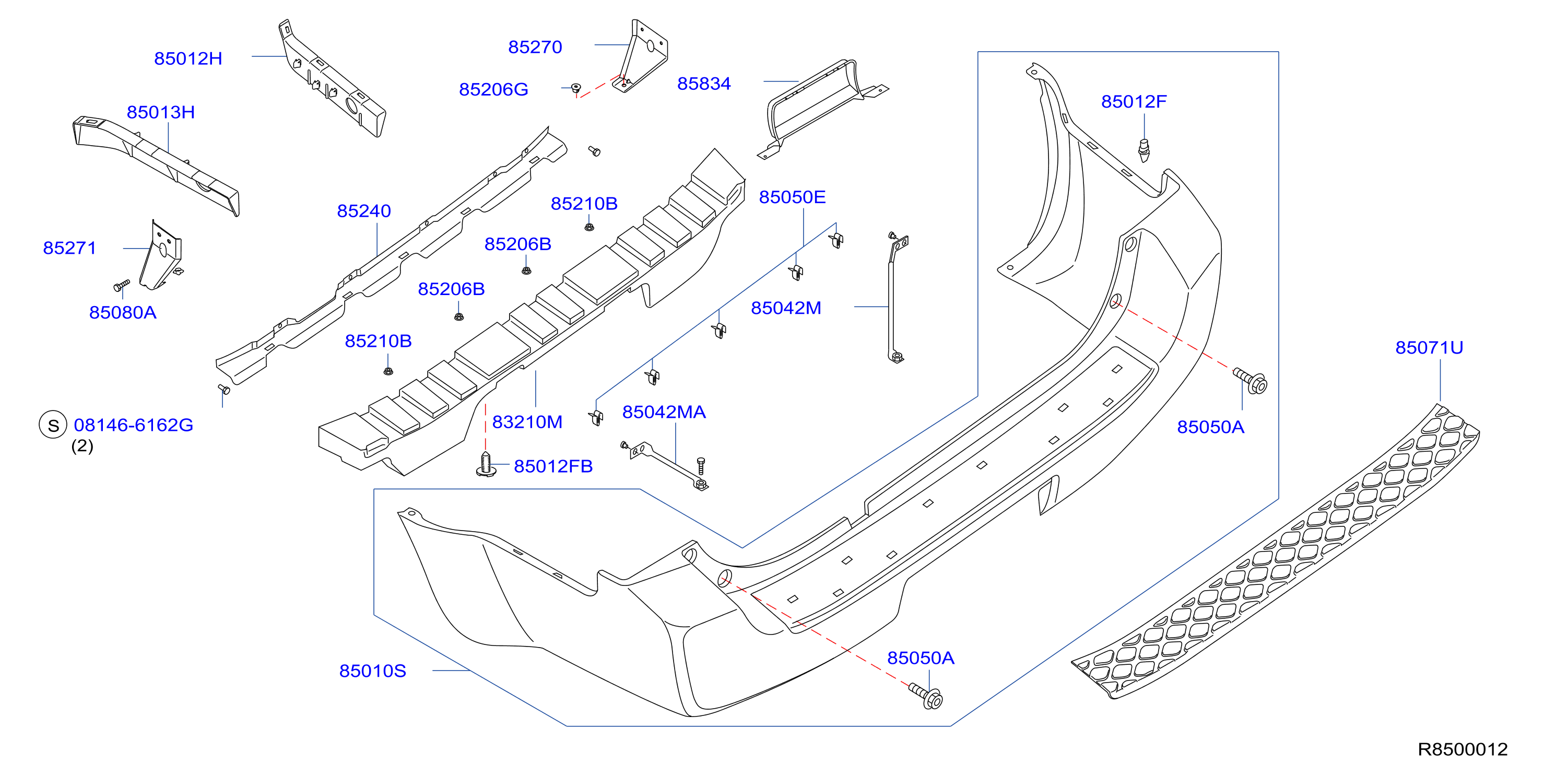 Diagram REAR BUMPER for your 2023 Nissan Pathfinder   