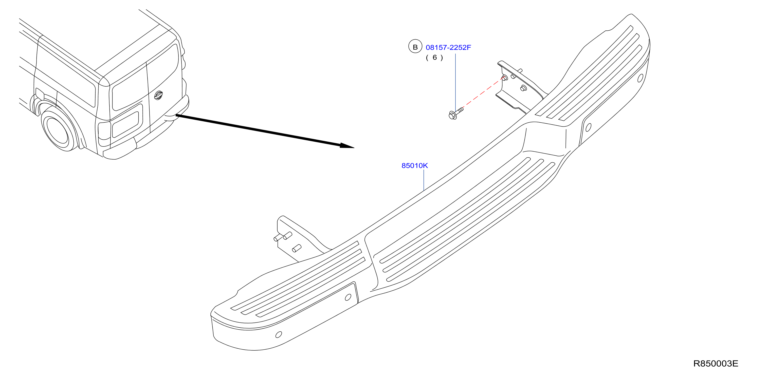 Diagram REAR BUMPER for your 2005 Nissan Xterra   