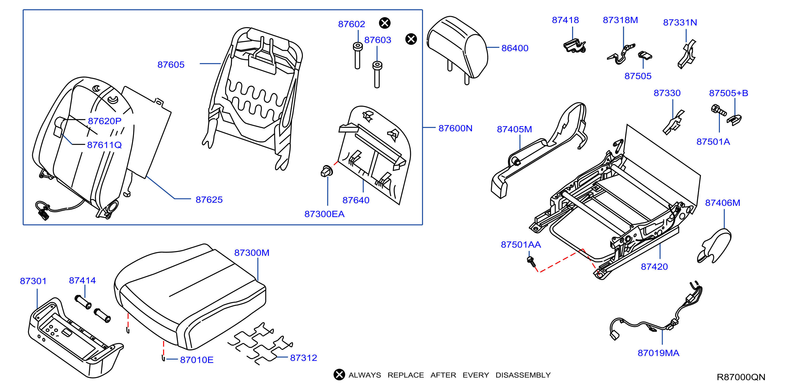 Diagram ASIENTO DELANTERO for your 2008 Nissan Frontier   