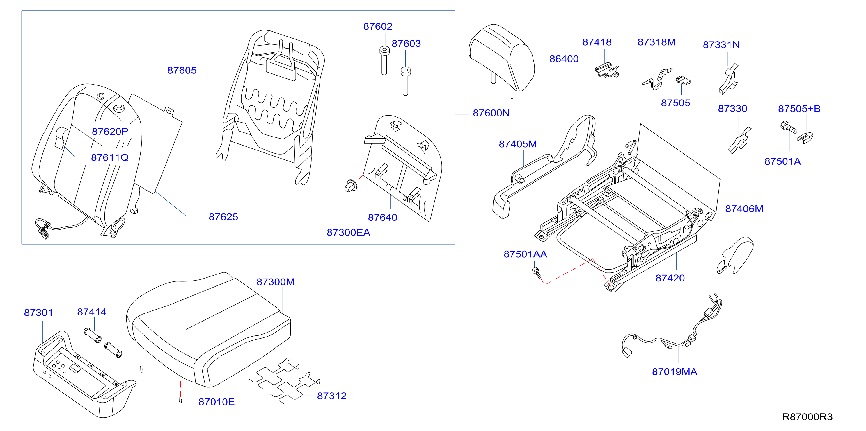 Diagram ASIENTO DELANTERO for your 2008 Nissan Frontier   