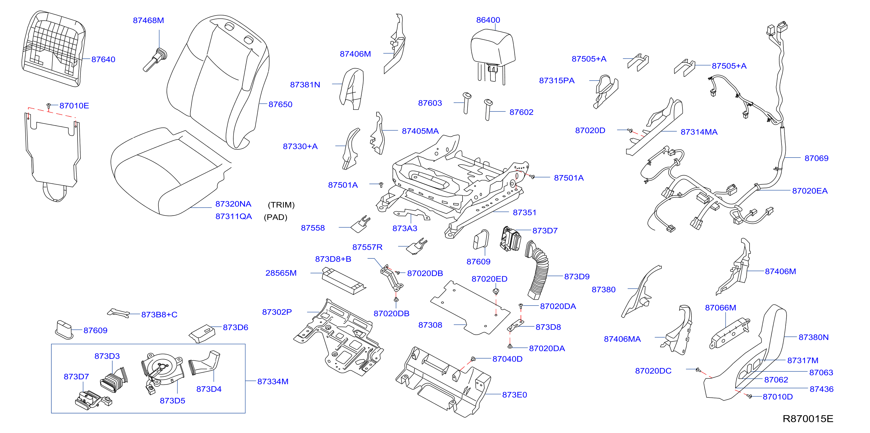 Diagram ASIENTO DELANTERO for your Nissan