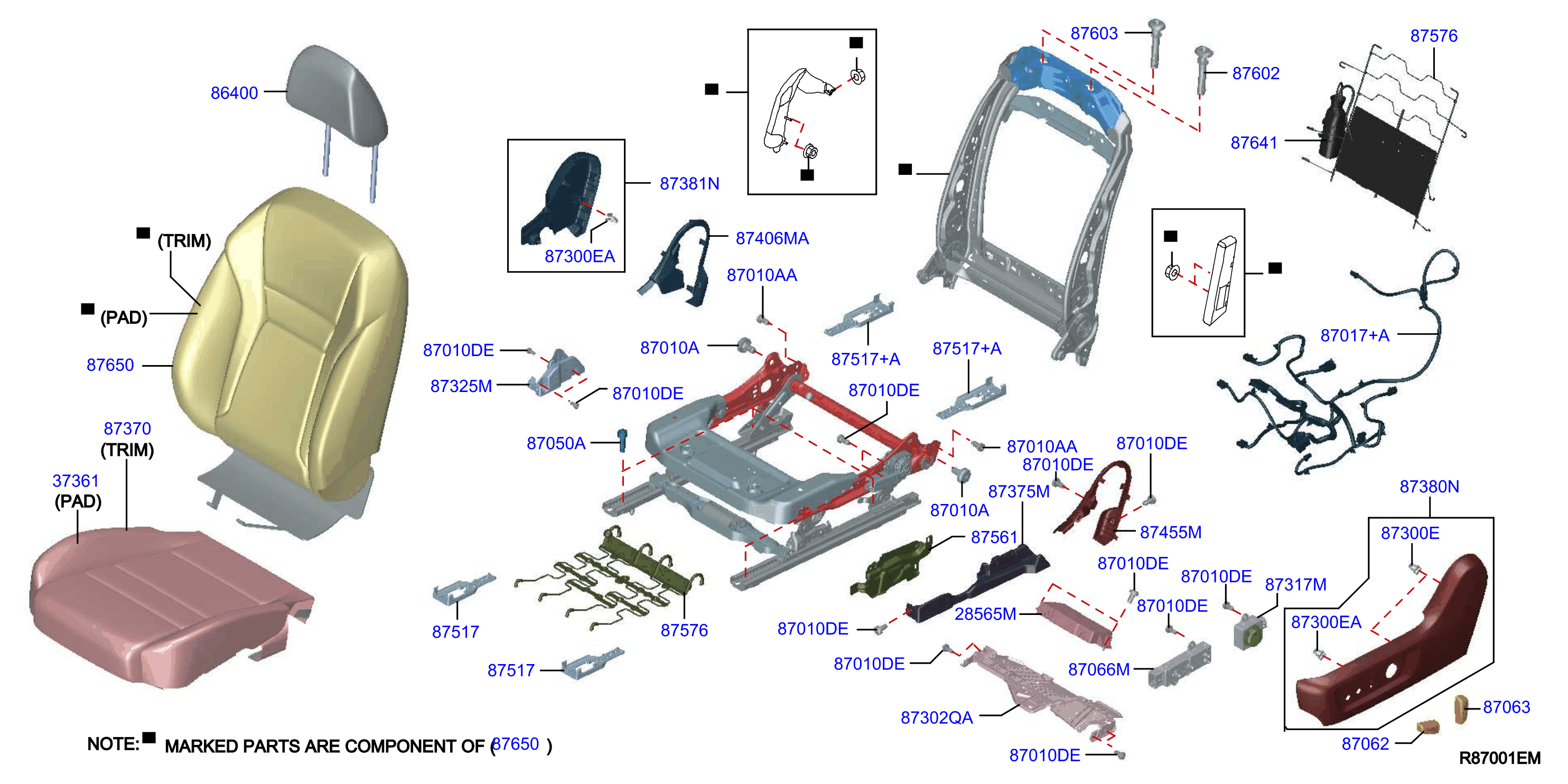 Diagram ASIENTO DELANTERO for your 2013 Nissan Juke   