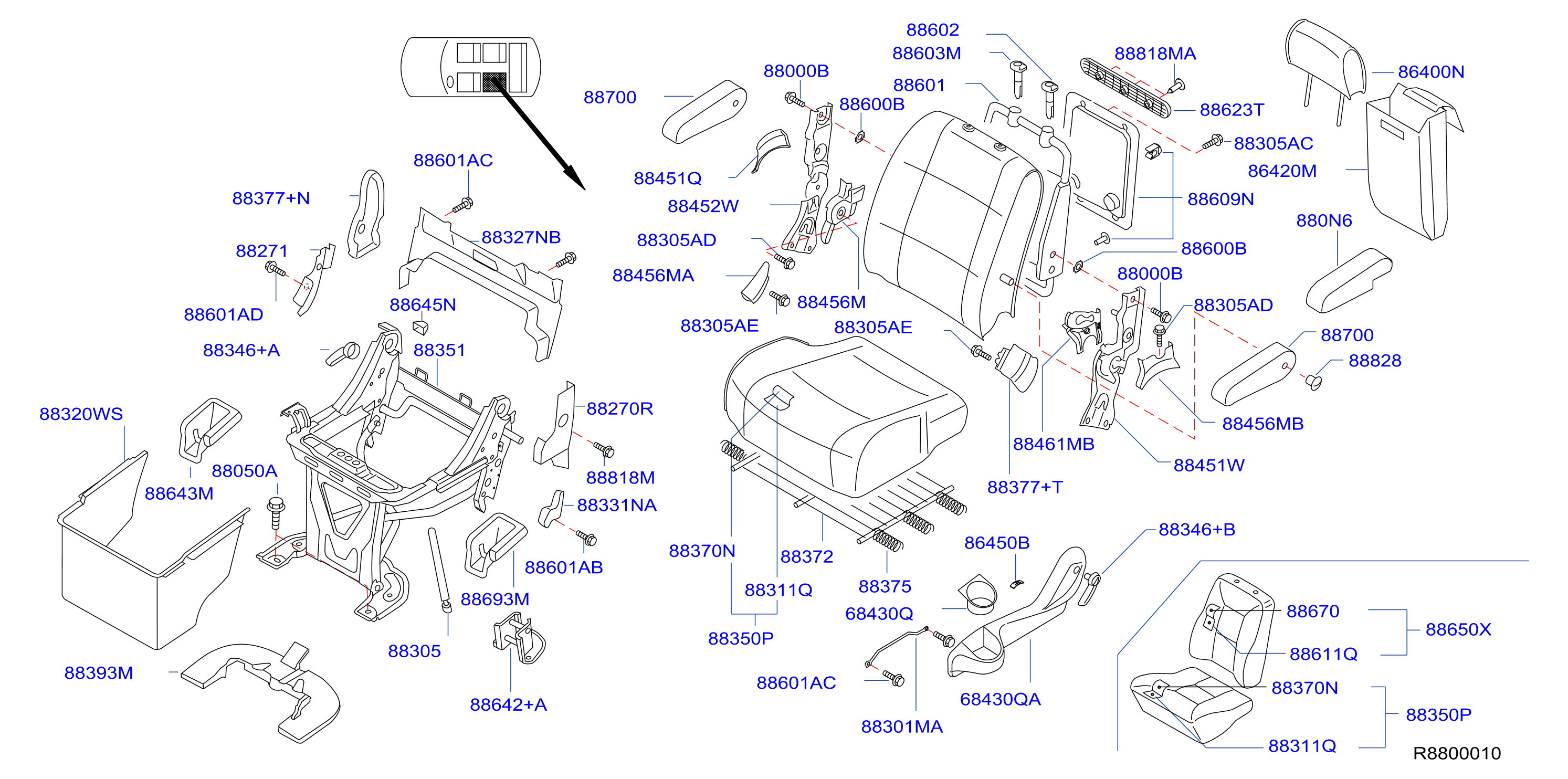 Diagram ASIENTO TRASERO for your 2005 Nissan Quest   