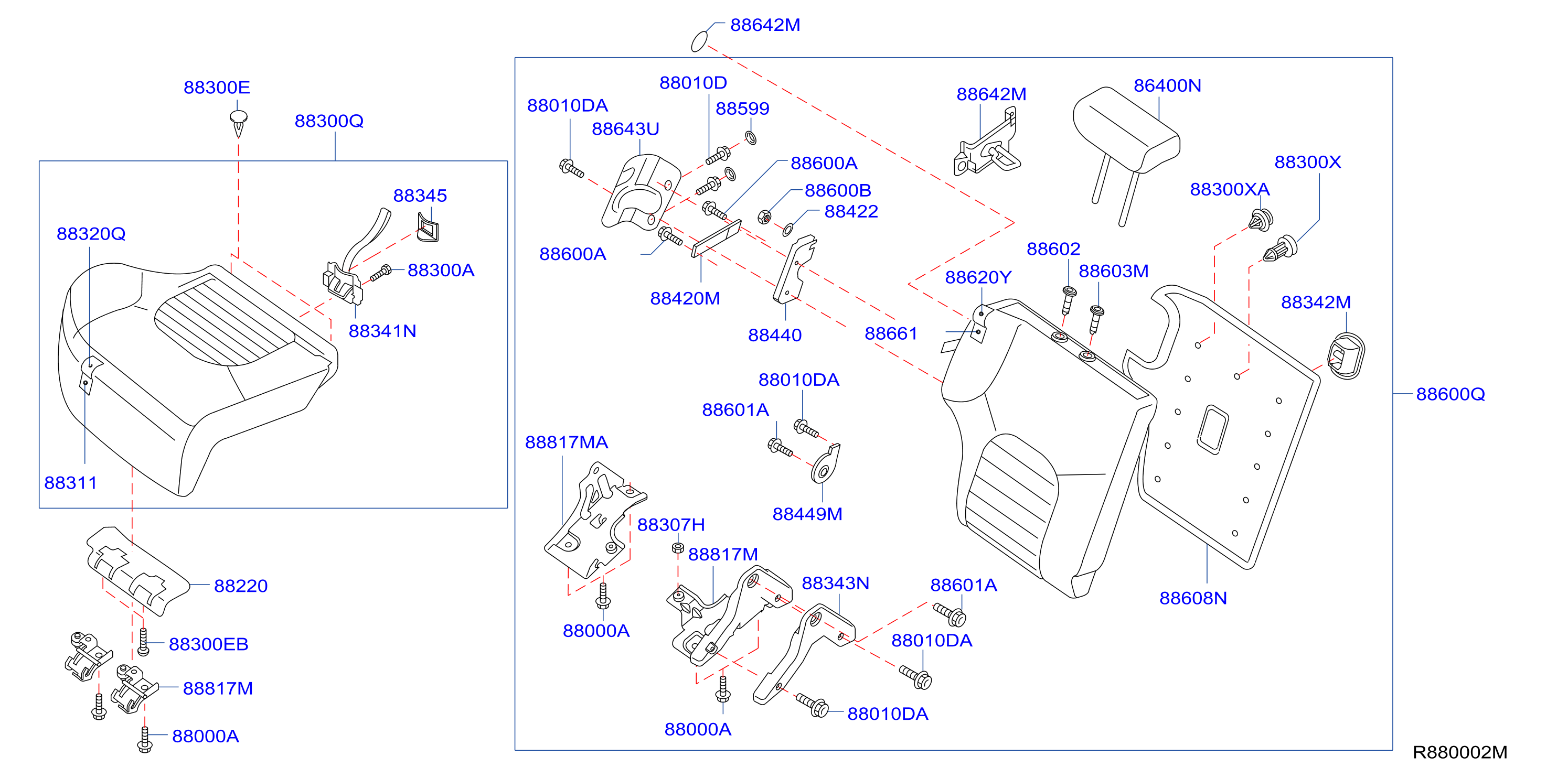 Diagram REAR SEAT for your Nissan