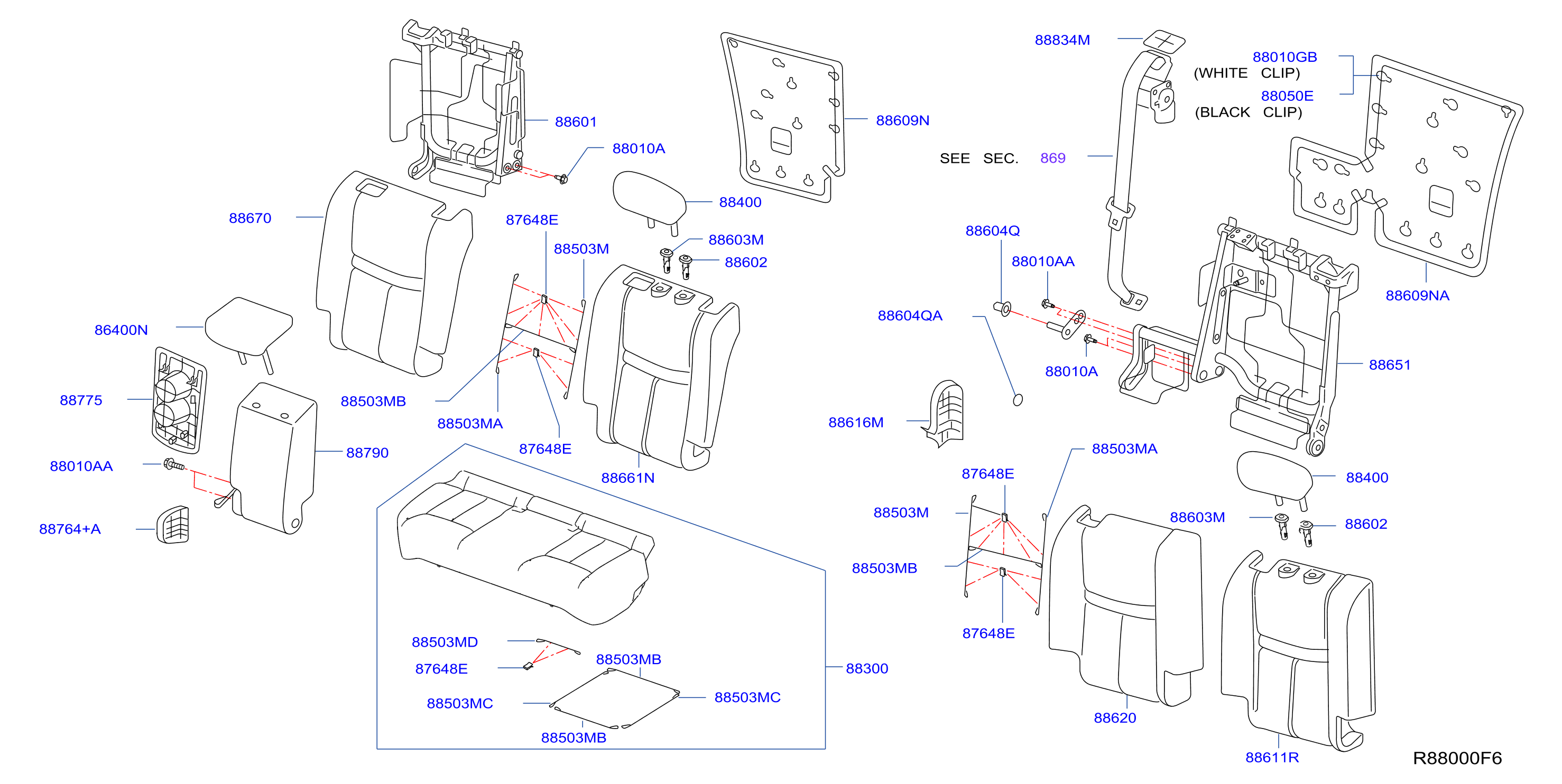 Diagram REAR SEAT for your 2017 Nissan Versa   