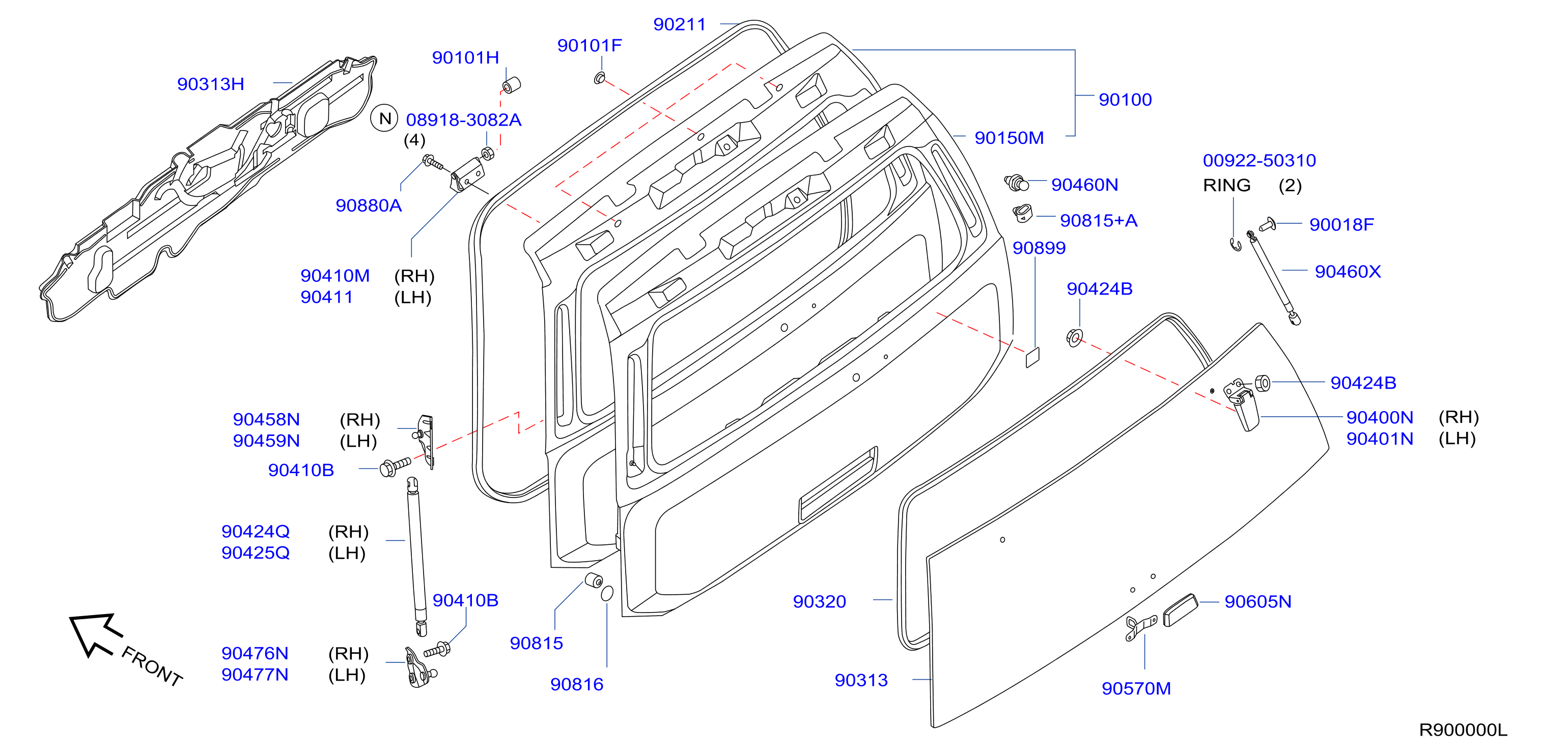 2005 Nissan Armada Nut - 90398-ZQ000 - Genuine Nissan Part