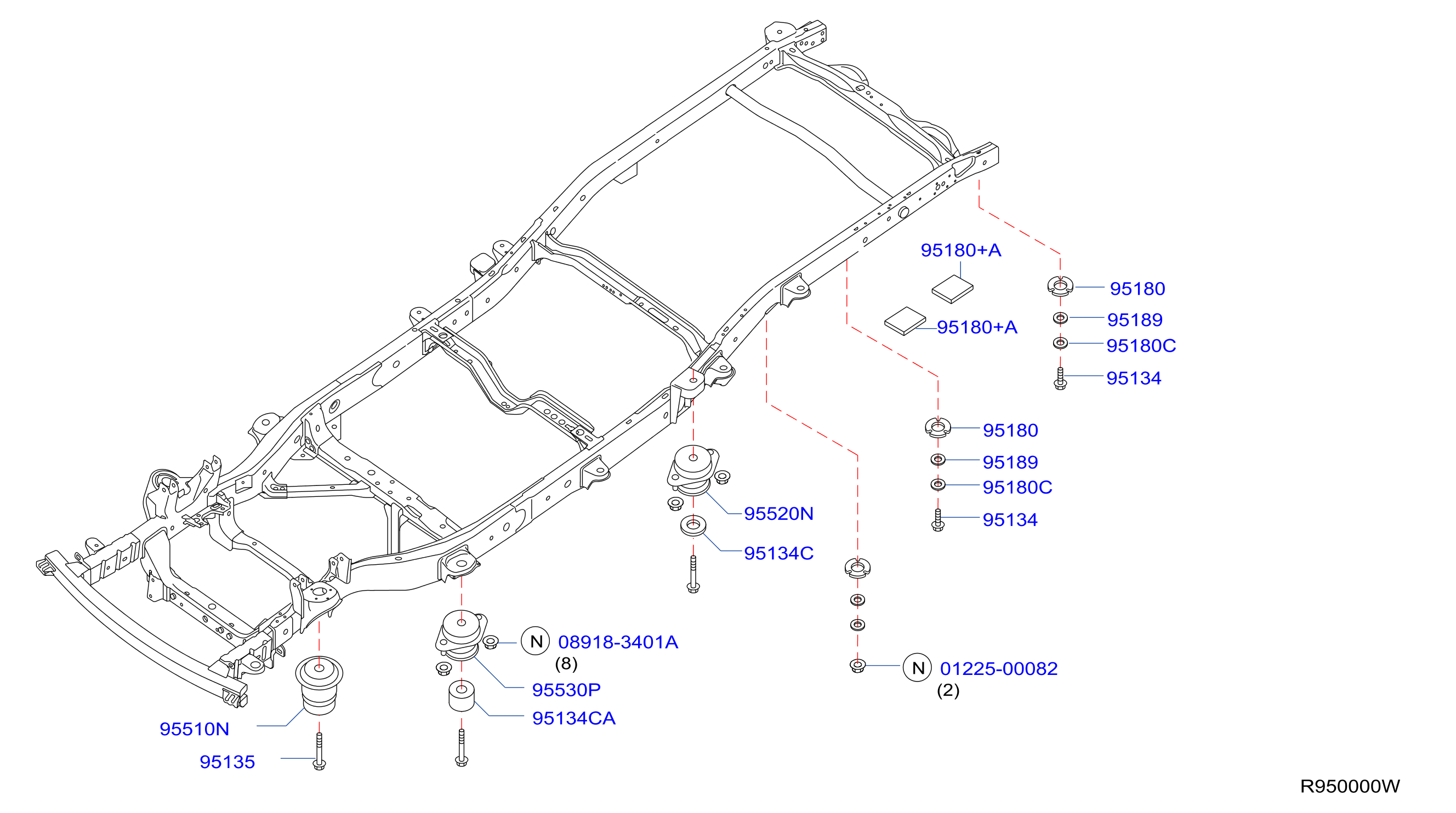 Diagram BODY MOUNTING for your Nissan Frontier  