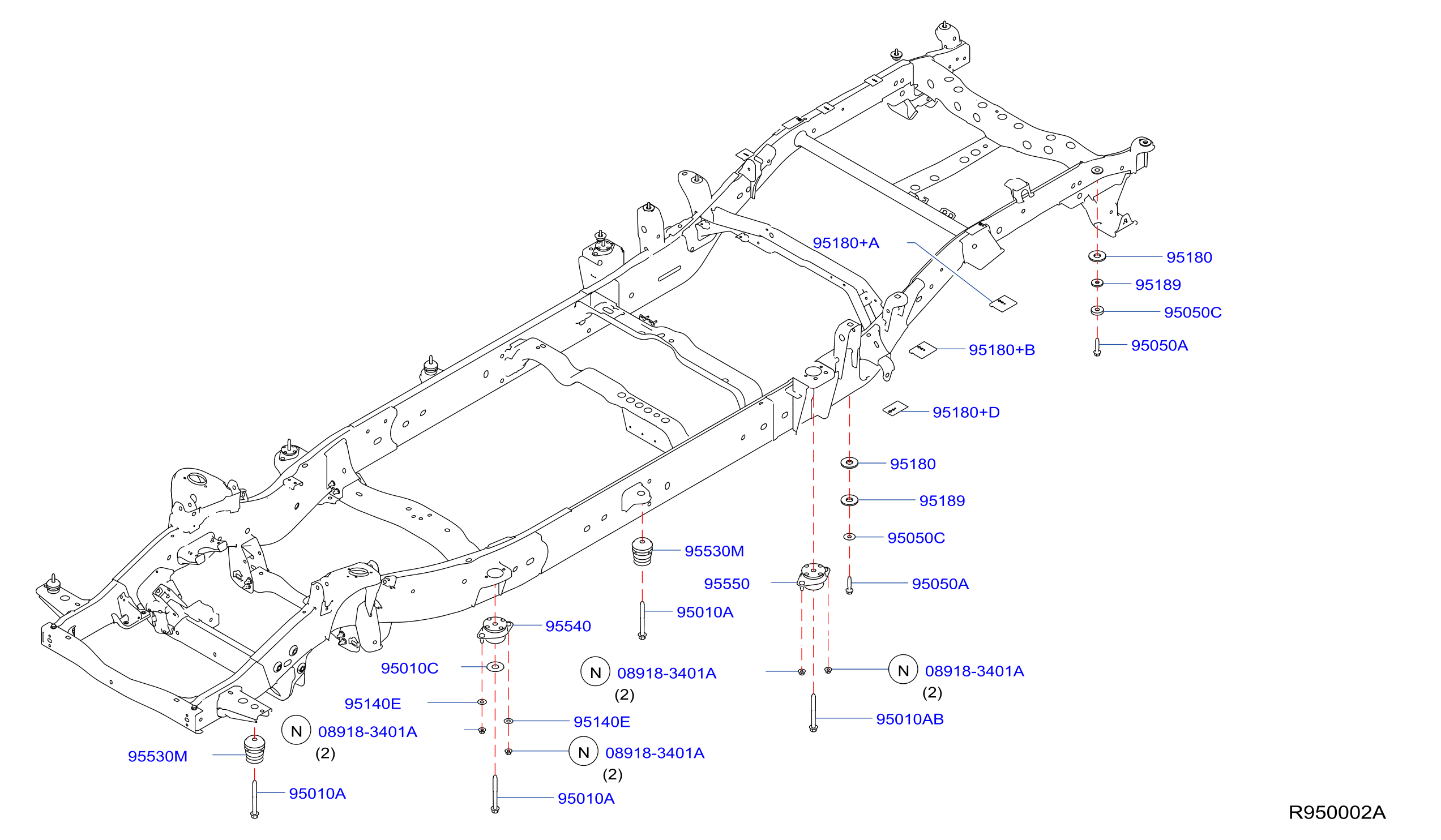 Diagram BODY MOUNTING for your Nissan Armada  