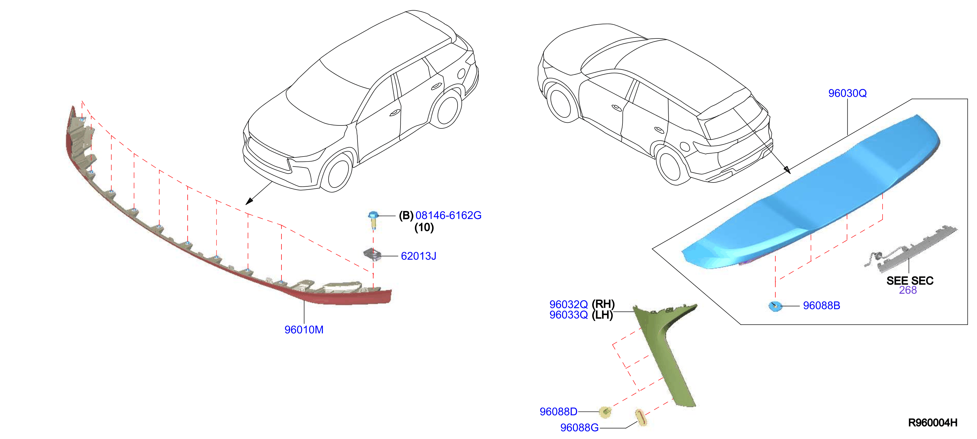 Diagram AIR SPOILER for your 2010 INFINITI FX35   