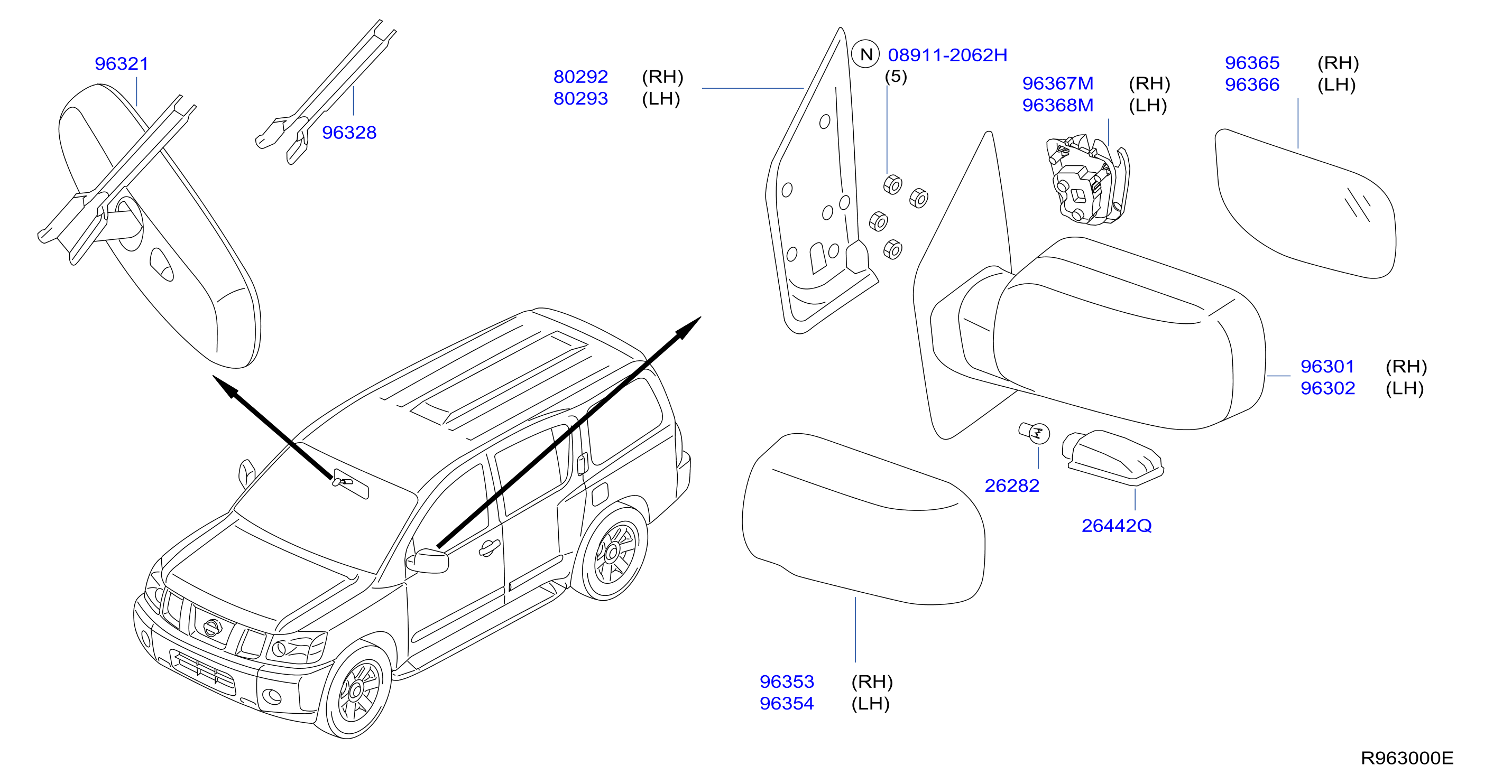 Diagram REAR VIEW MIRROR for your Nissan