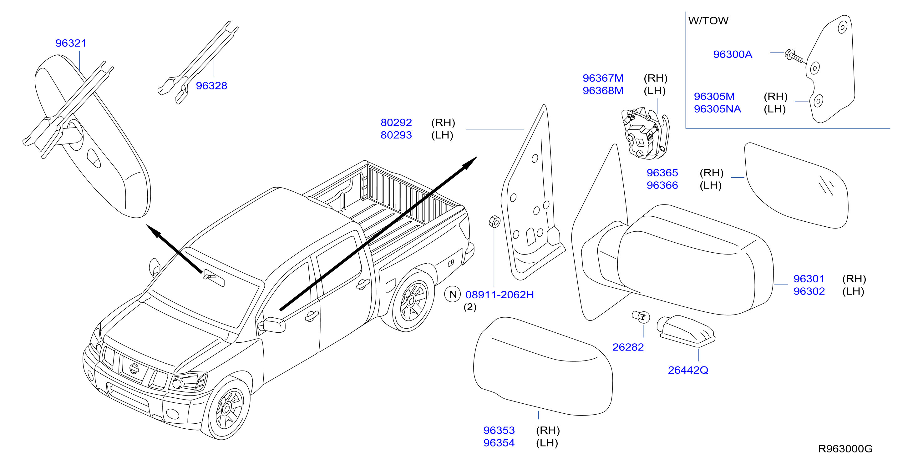 Diagram REAR VIEW MIRROR for your 2010 Nissan Titan Crew Cab LE  
