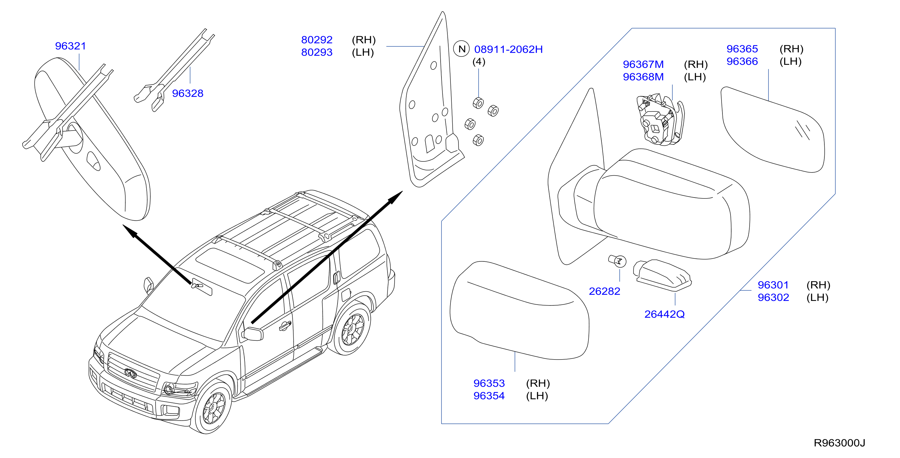 Diagram REAR VIEW MIRROR for your 2010 INFINITI QX56   