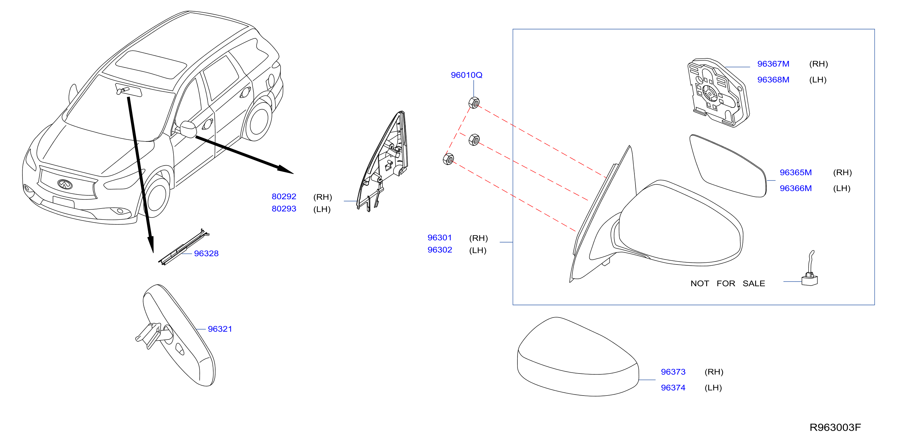 Diagram REAR VIEW MIRROR for your Nissan