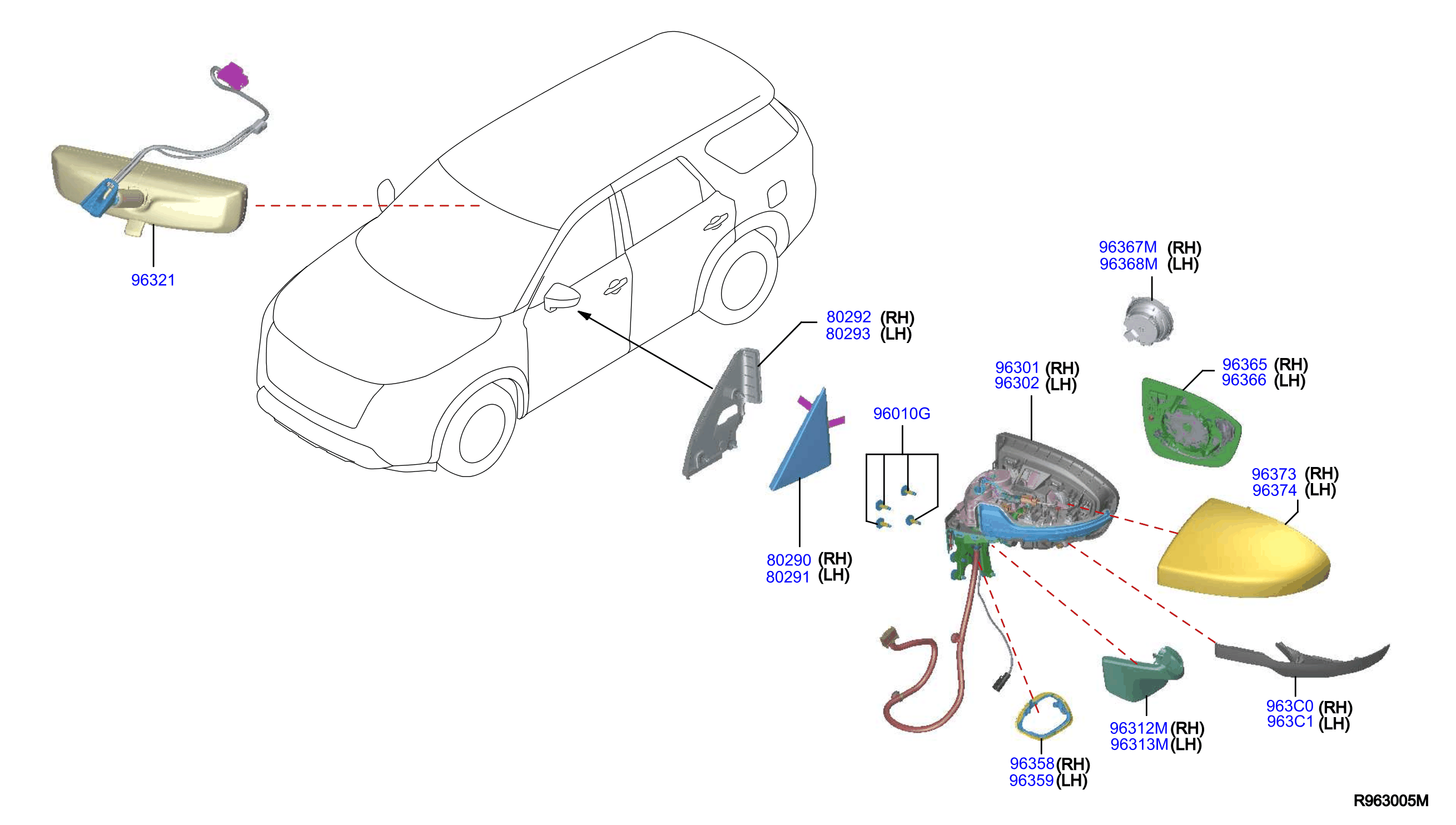 Diagram REAR VIEW MIRROR for your INFINITI Q60  