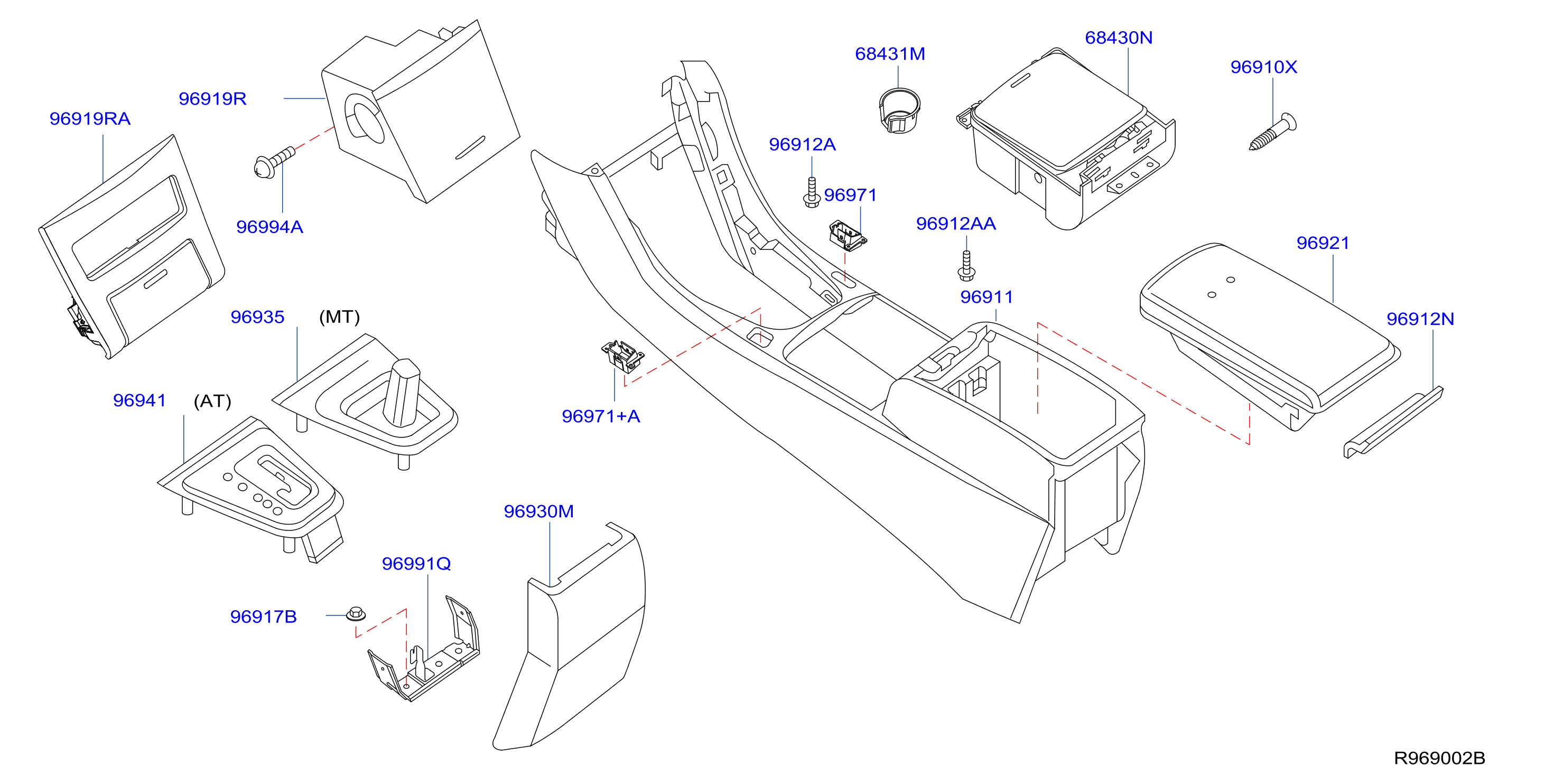 Diagram CONSOLE BOX for your Nissan