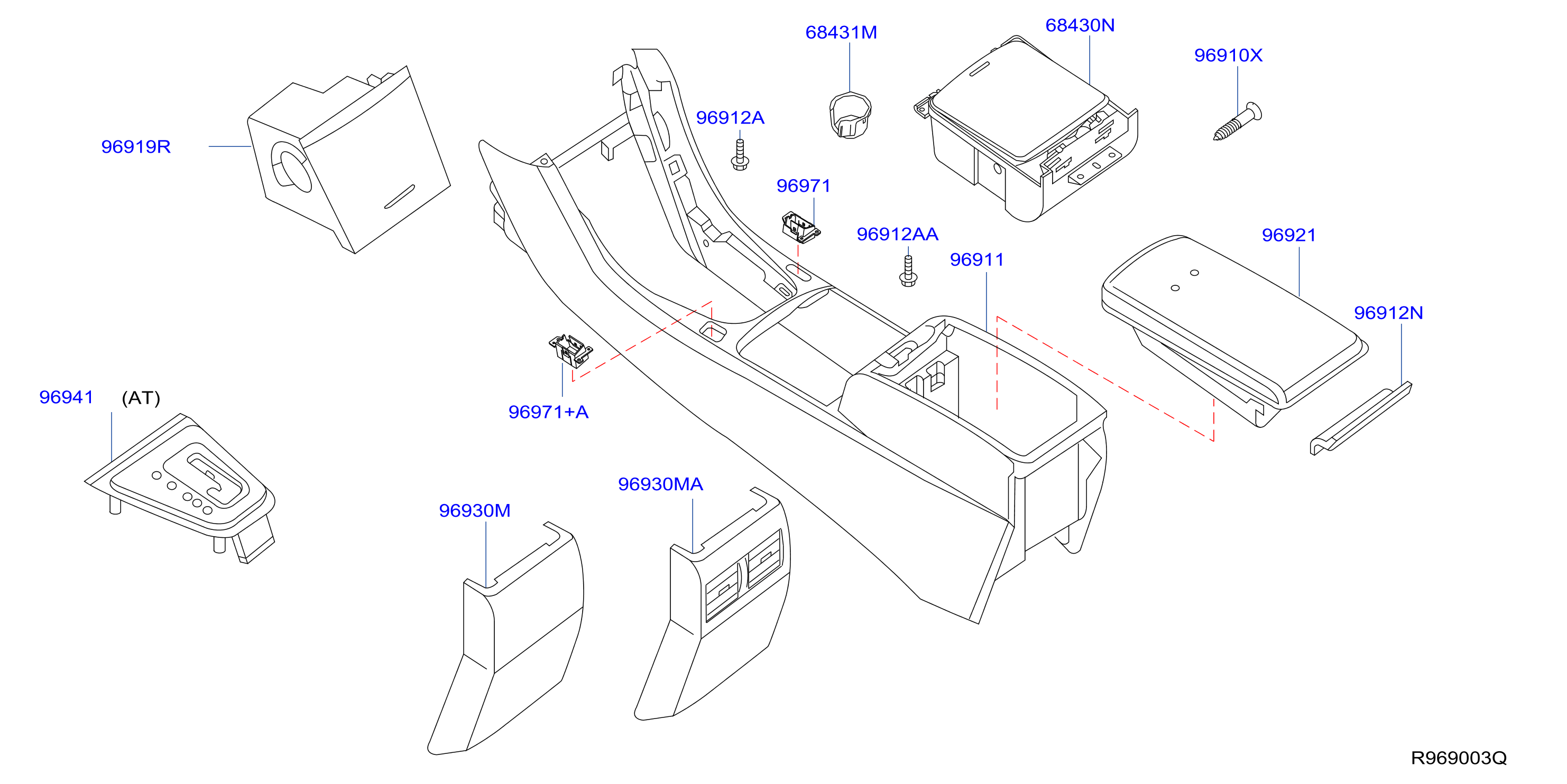 Diagram CONSOLE BOX for your 2013 Nissan Altima   