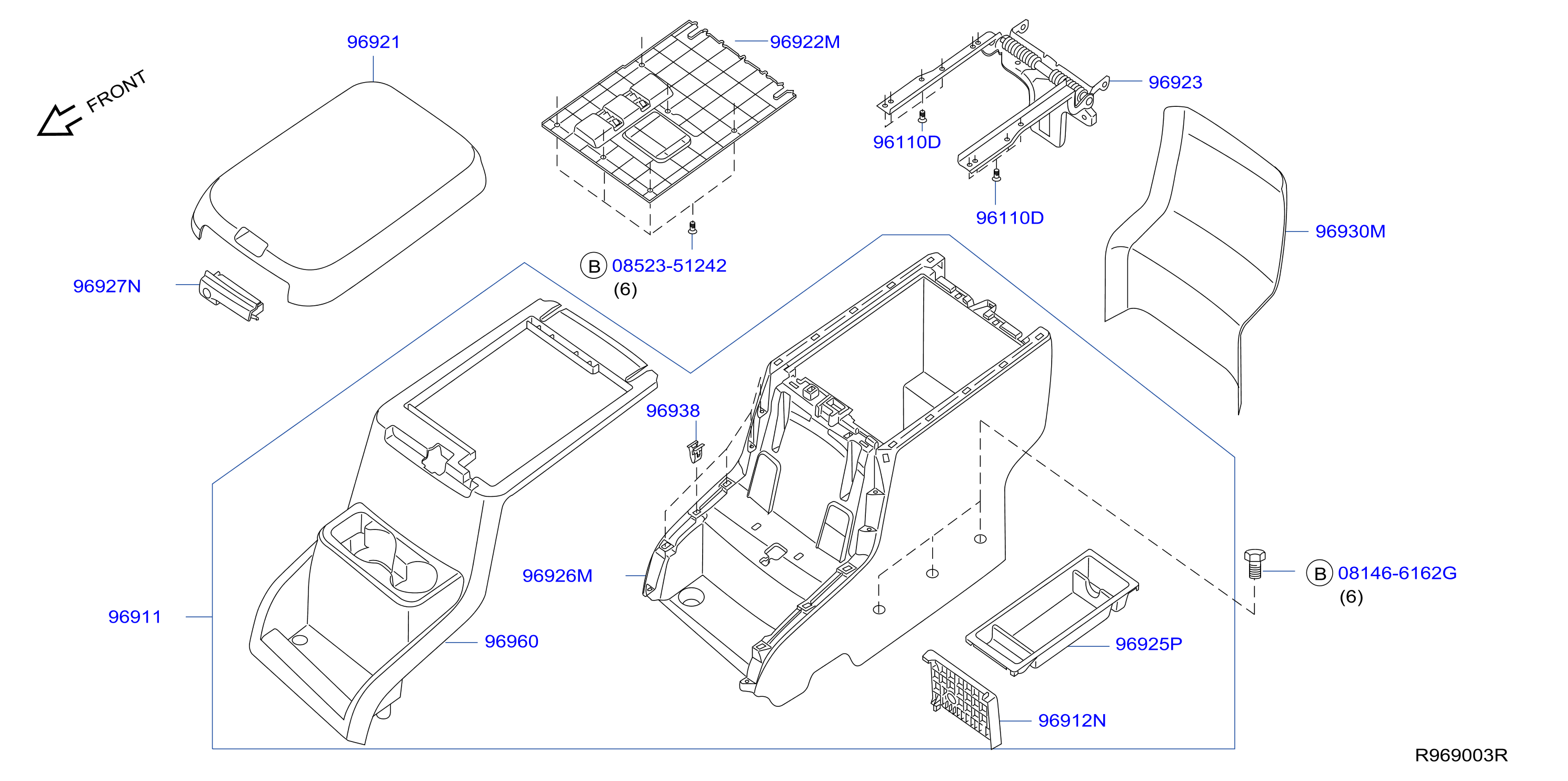 Diagram CONSOLE BOX for your Nissan NV3500  