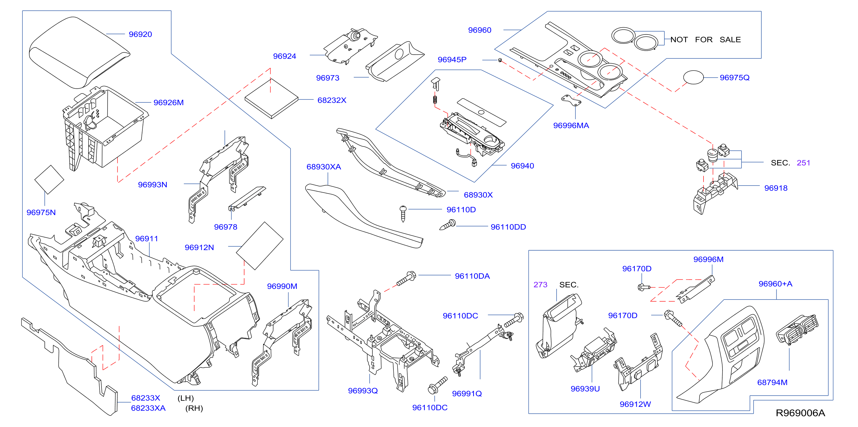 Diagram CAJA DE LA CONSOLA for your 1997 Nissan Altima   