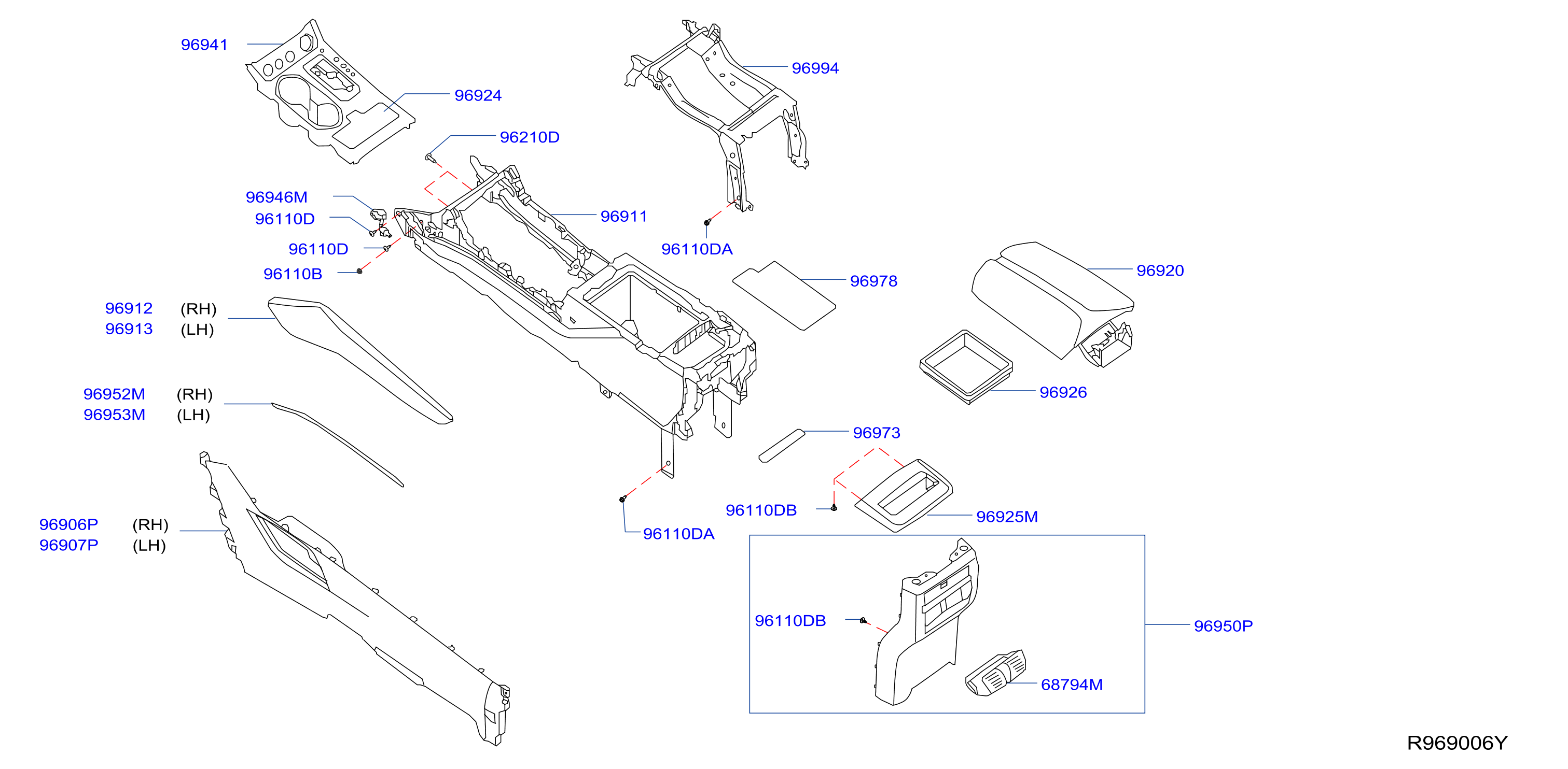 Diagram CONSOLE BOX for your 2006 Nissan Murano   