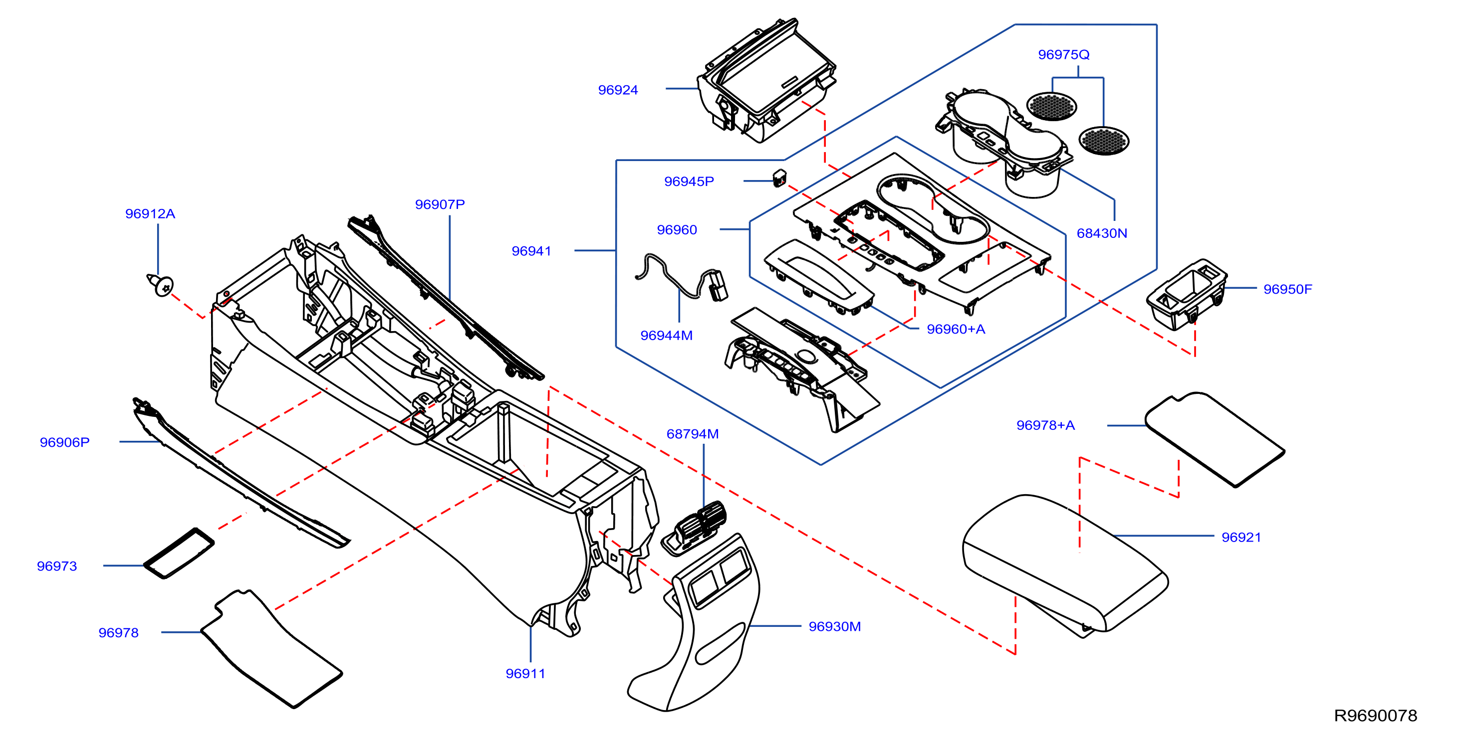 Diagram CONSOLE BOX for your Nissan