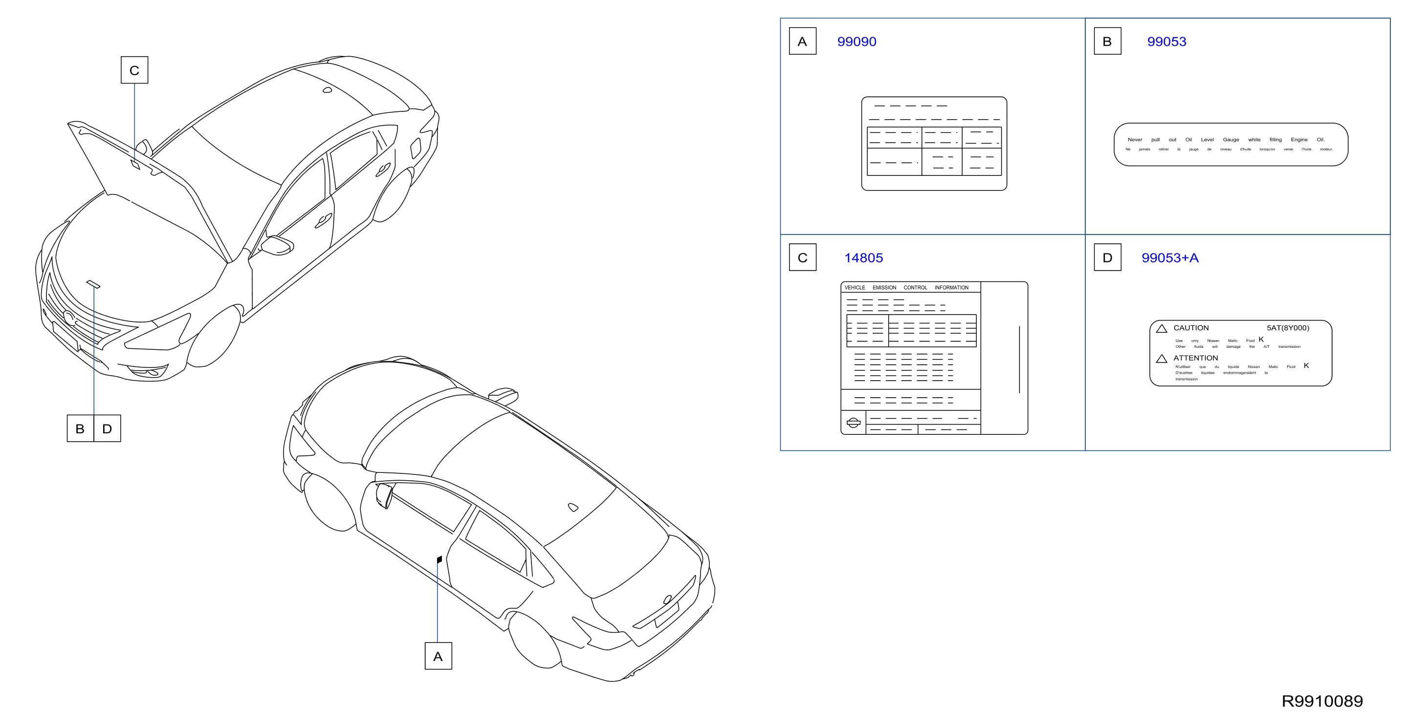 Diagram CAUTION PLATE & LABEL for your Nissan Altima  