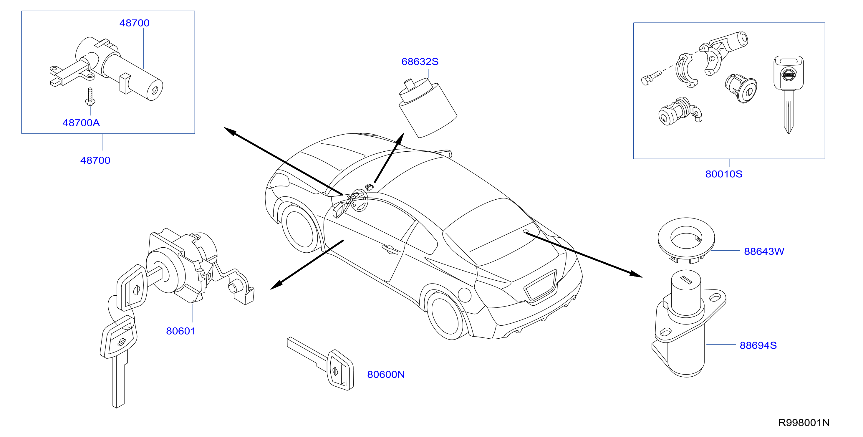 Diagram KEY SET & BLANK KEY for your Nissan Altima  