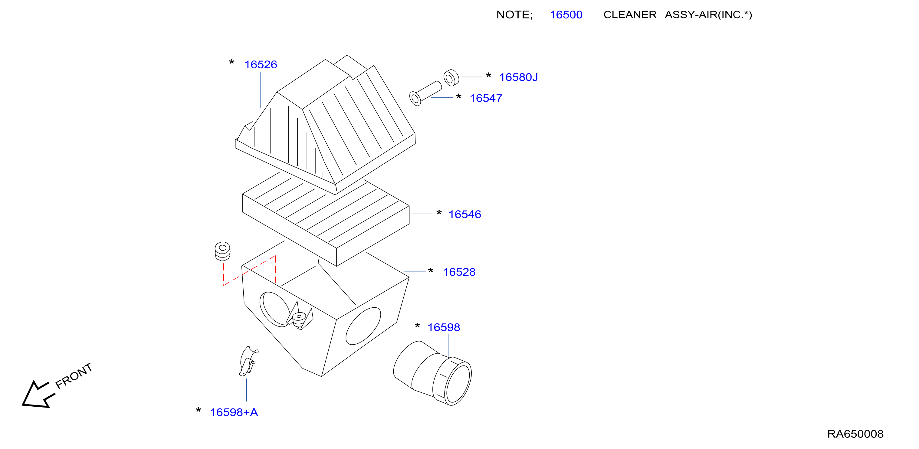 Diagram FILTRO DE AIRE for your 2018 Nissan 240SX   
