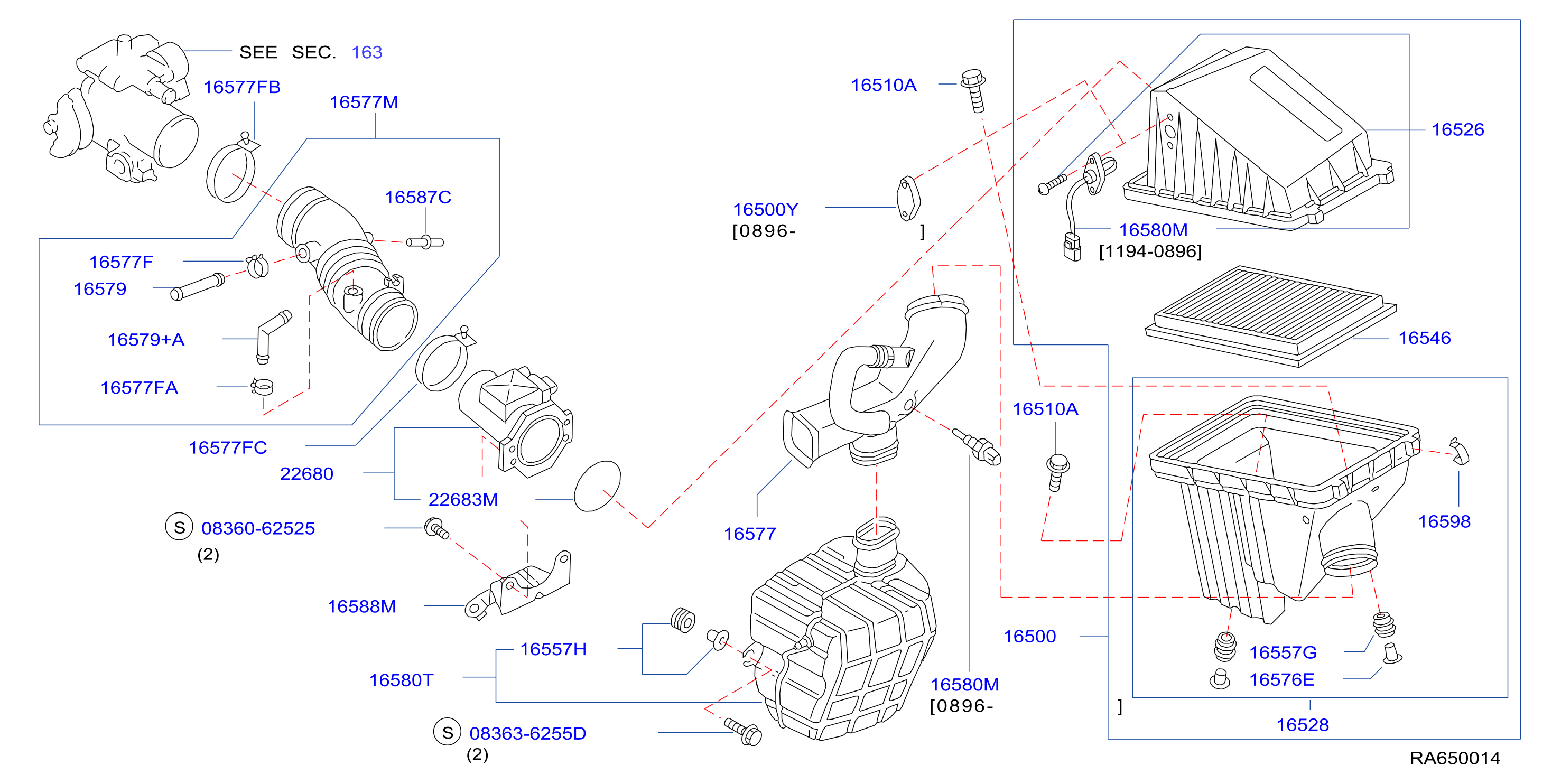 Diagram FILTRO DE AIRE for your Nissan
