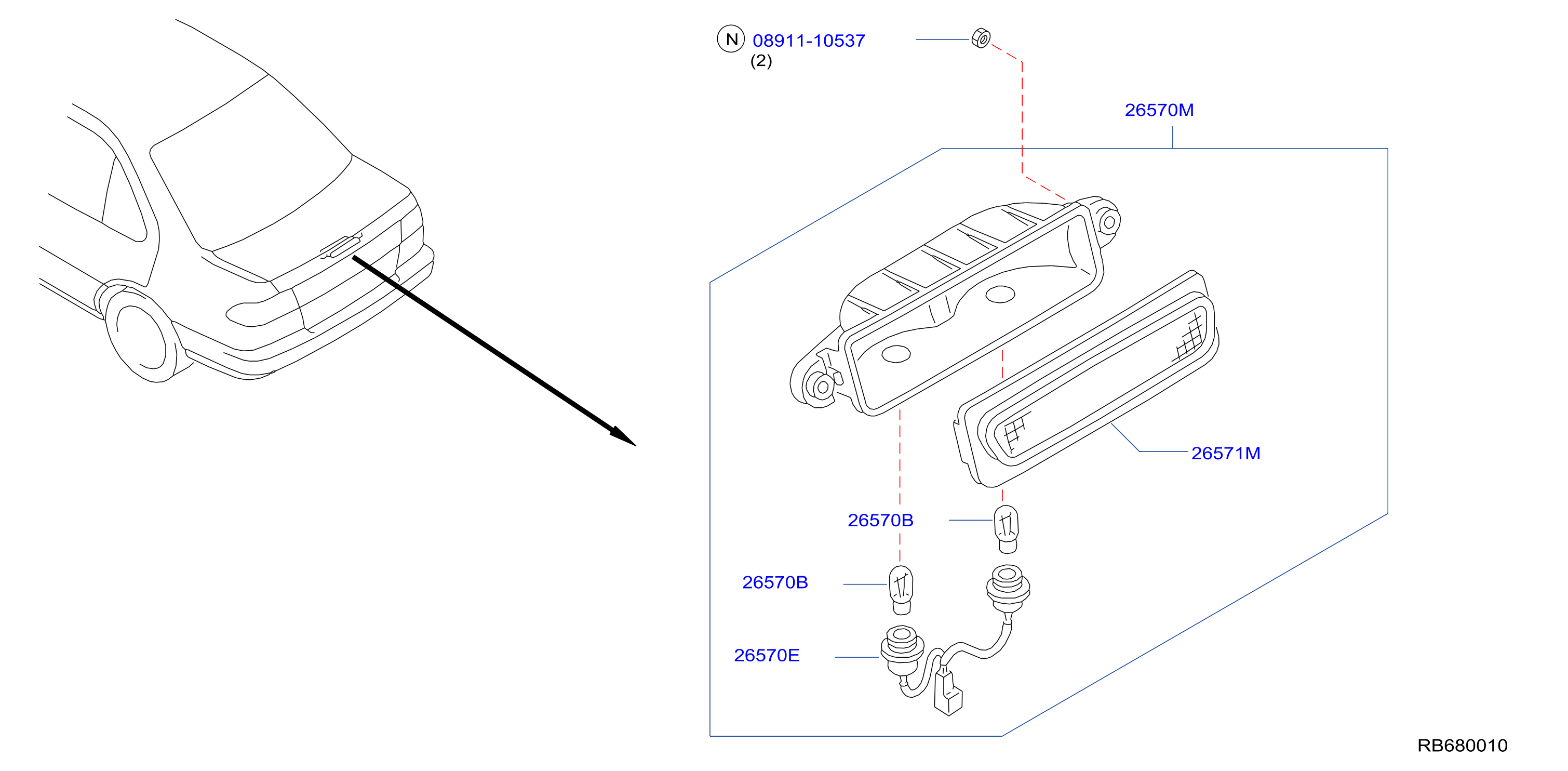 Diagram HIGH MOUNTING STOP LAMP for your Nissan Sentra  